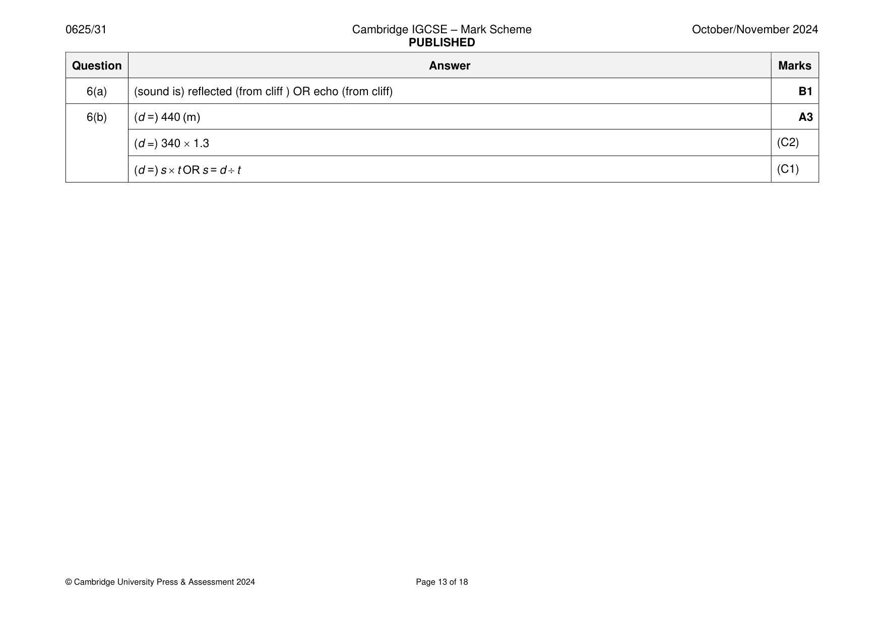 Mark scheme, page 13 of 18