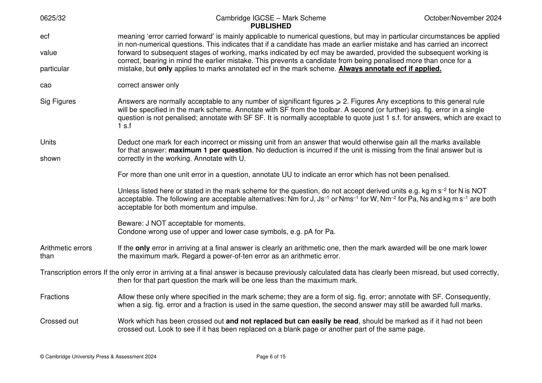 Mark scheme, page 6 of 15