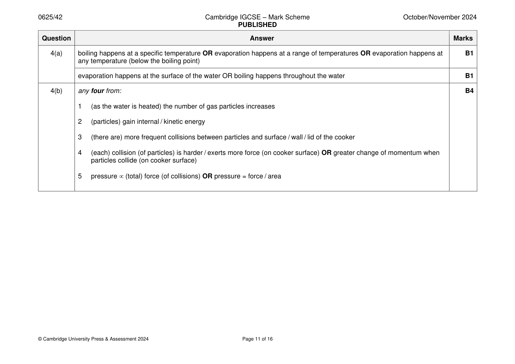 Mark scheme, page 11 of 16