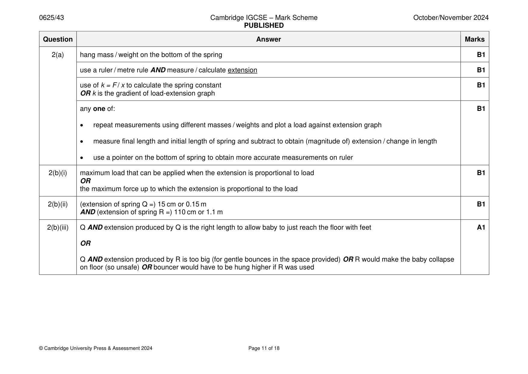 Mark scheme, page 11 of 18