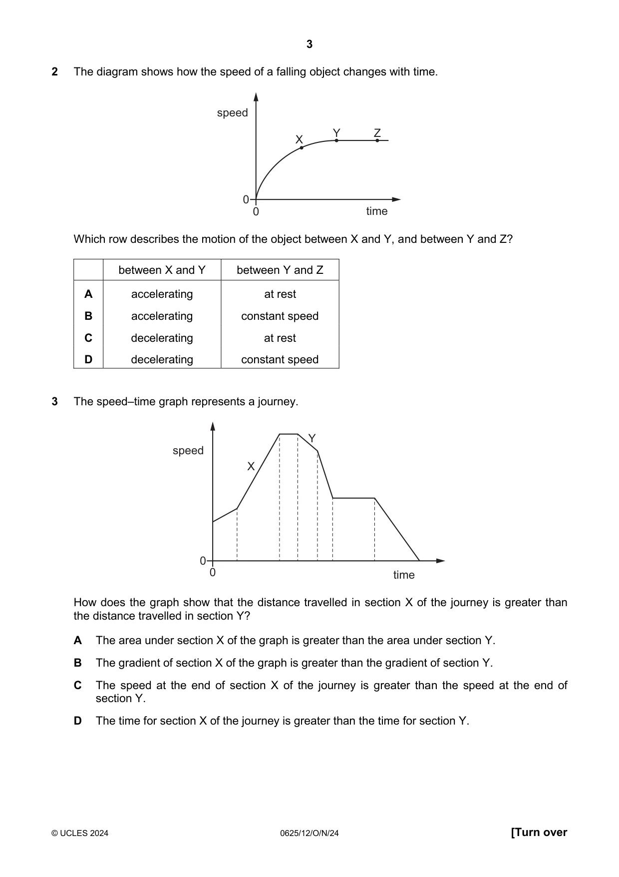 Cambridge IGCSE Physics 0625 2024 Oct/Nov Paper 1 · Variant 2 question paper, page 3 of 16