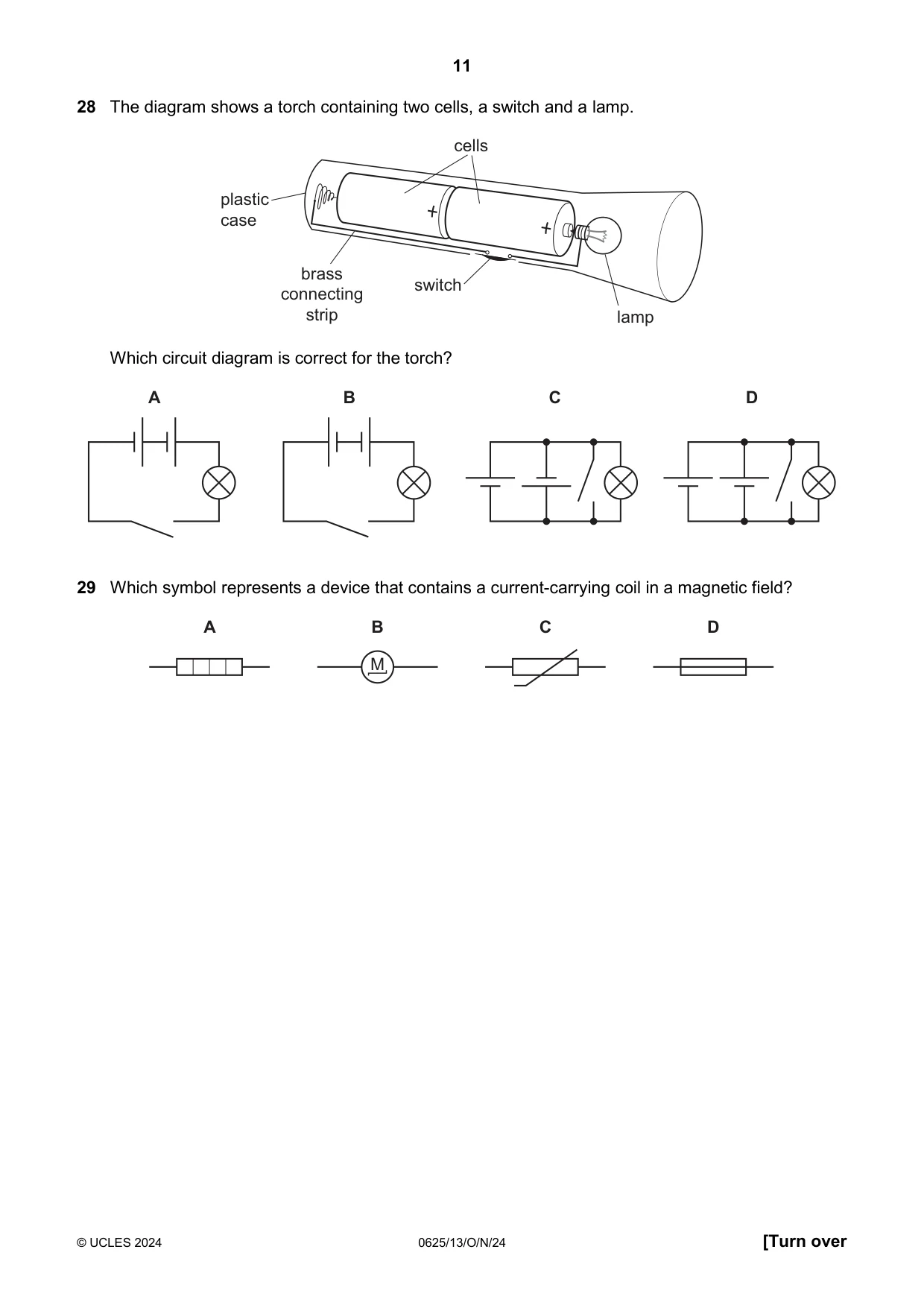 Cambridge IGCSE Physics 0625 2024 Oct/Nov Paper 1 · Variant 3 question paper, page 11 of 16