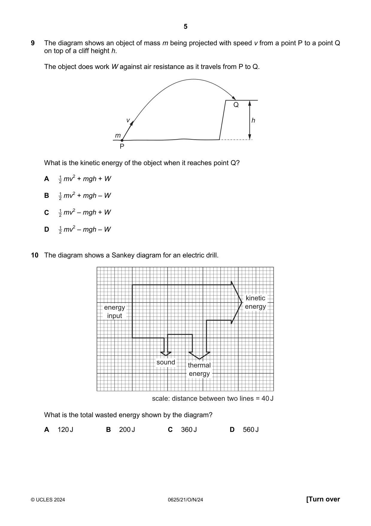 Cambridge IGCSE Physics 0625 2024 Oct/Nov Paper 2 · Variant 1 question paper, page 5 of 20