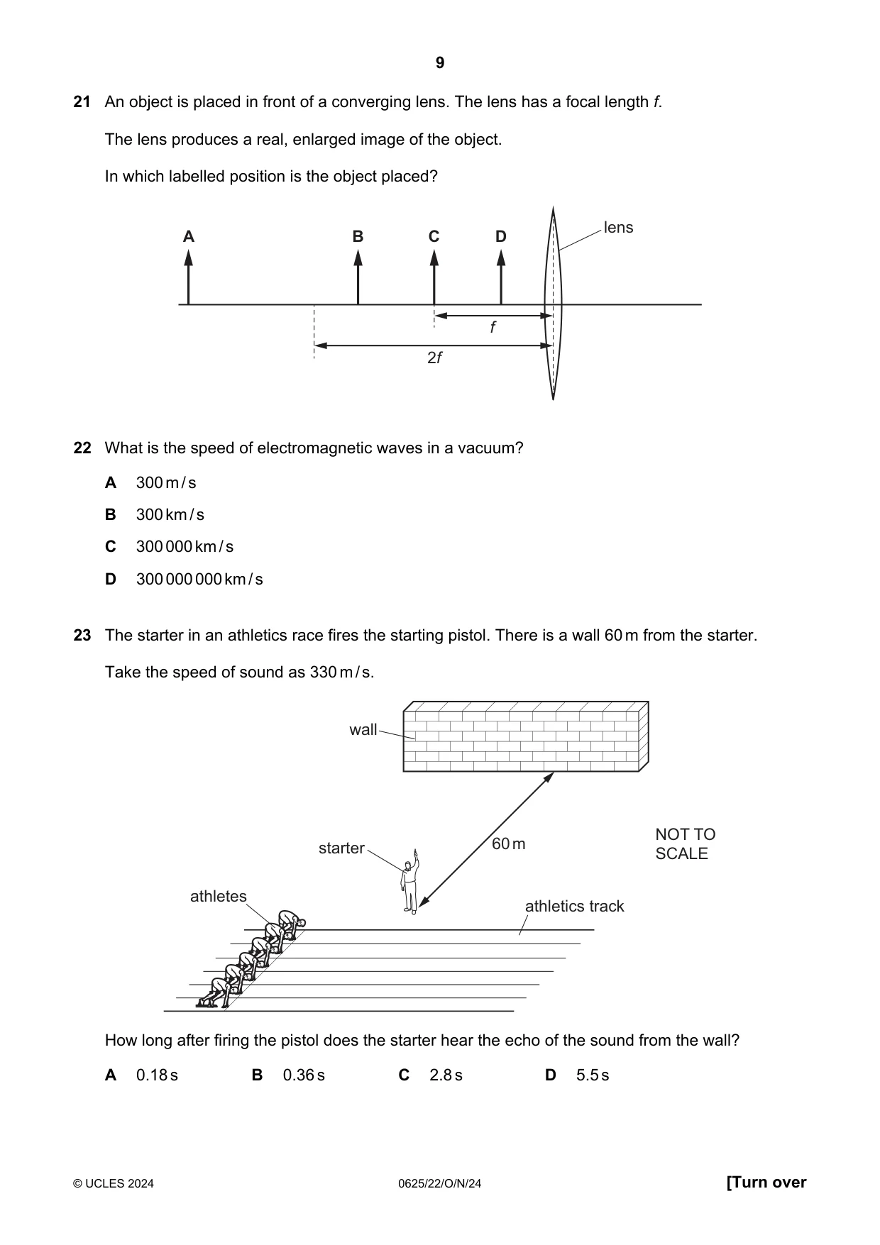 Cambridge IGCSE Physics 0625 2024 Oct/Nov Paper 2 · Variant 2 question paper, page 9 of 20