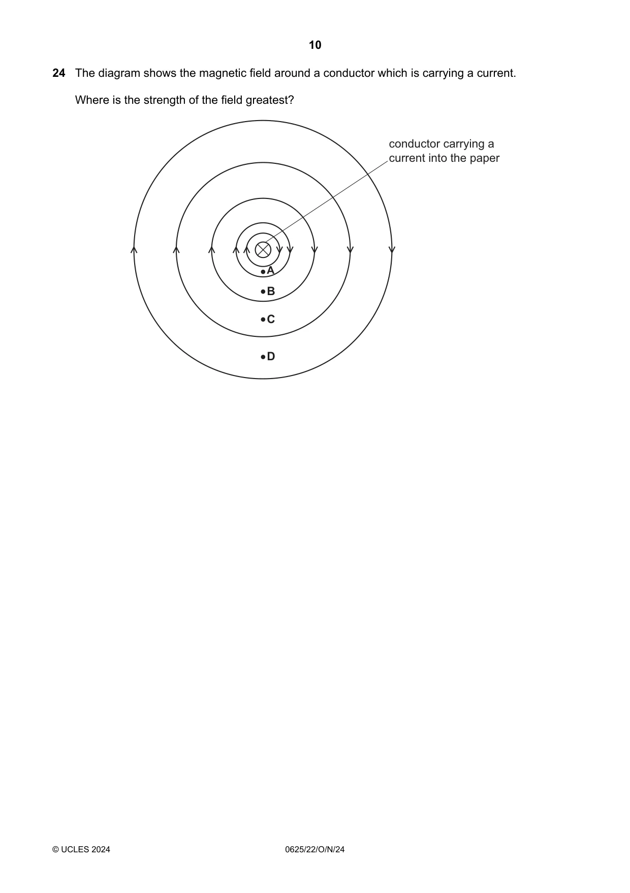Cambridge IGCSE Physics 0625 2024 Oct/Nov Paper 2 · Variant 2 question paper, page 10 of 20
