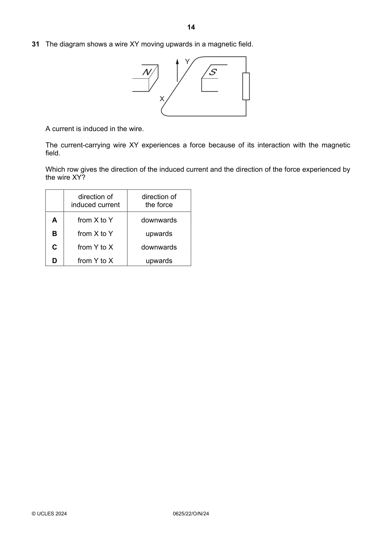 Cambridge IGCSE Physics 0625 2024 Oct/Nov Paper 2 · Variant 2 question paper, page 14 of 20