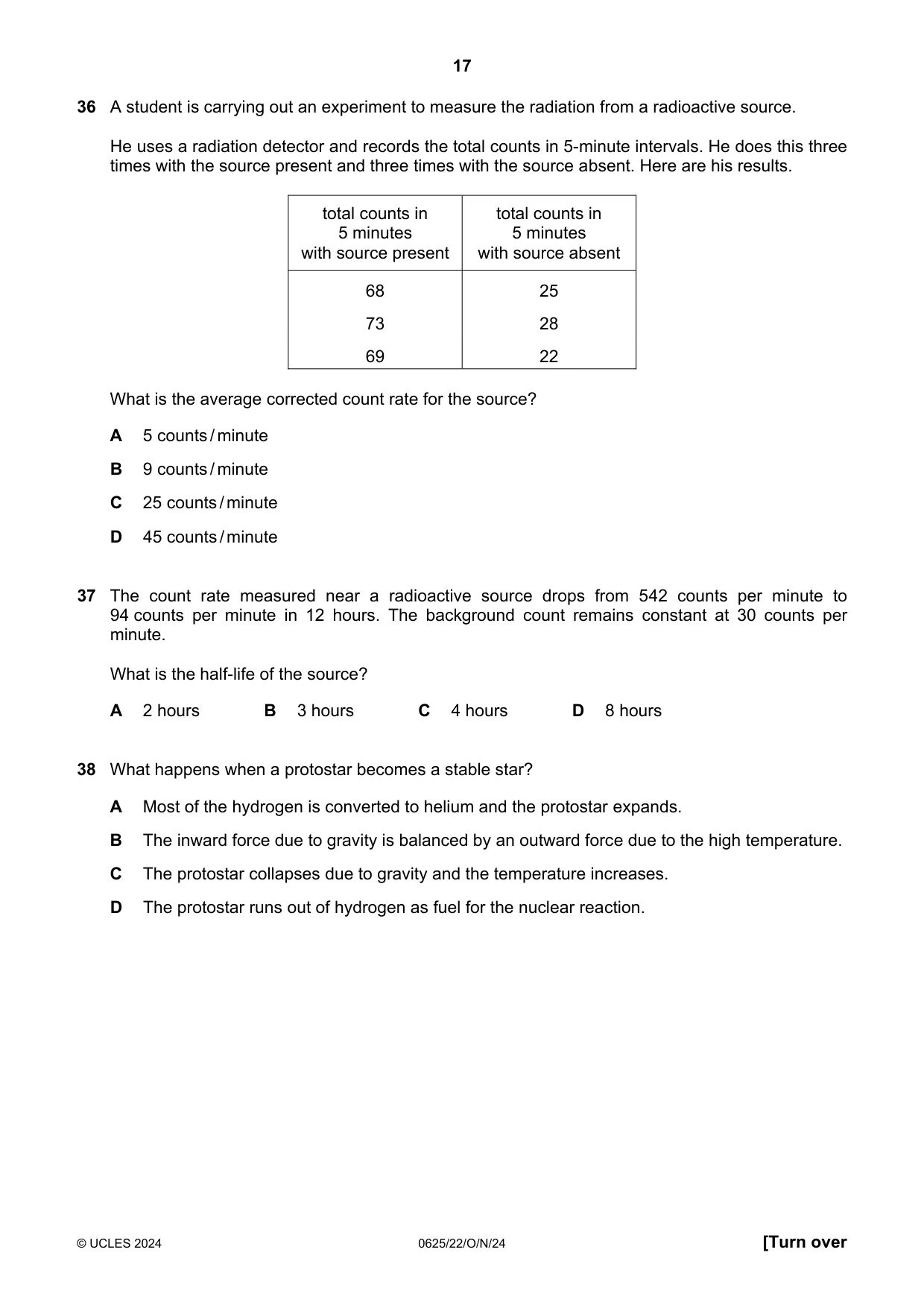 Cambridge IGCSE Physics 0625 2024 Oct/Nov Paper 2 · Variant 2 question paper, page 17 of 20