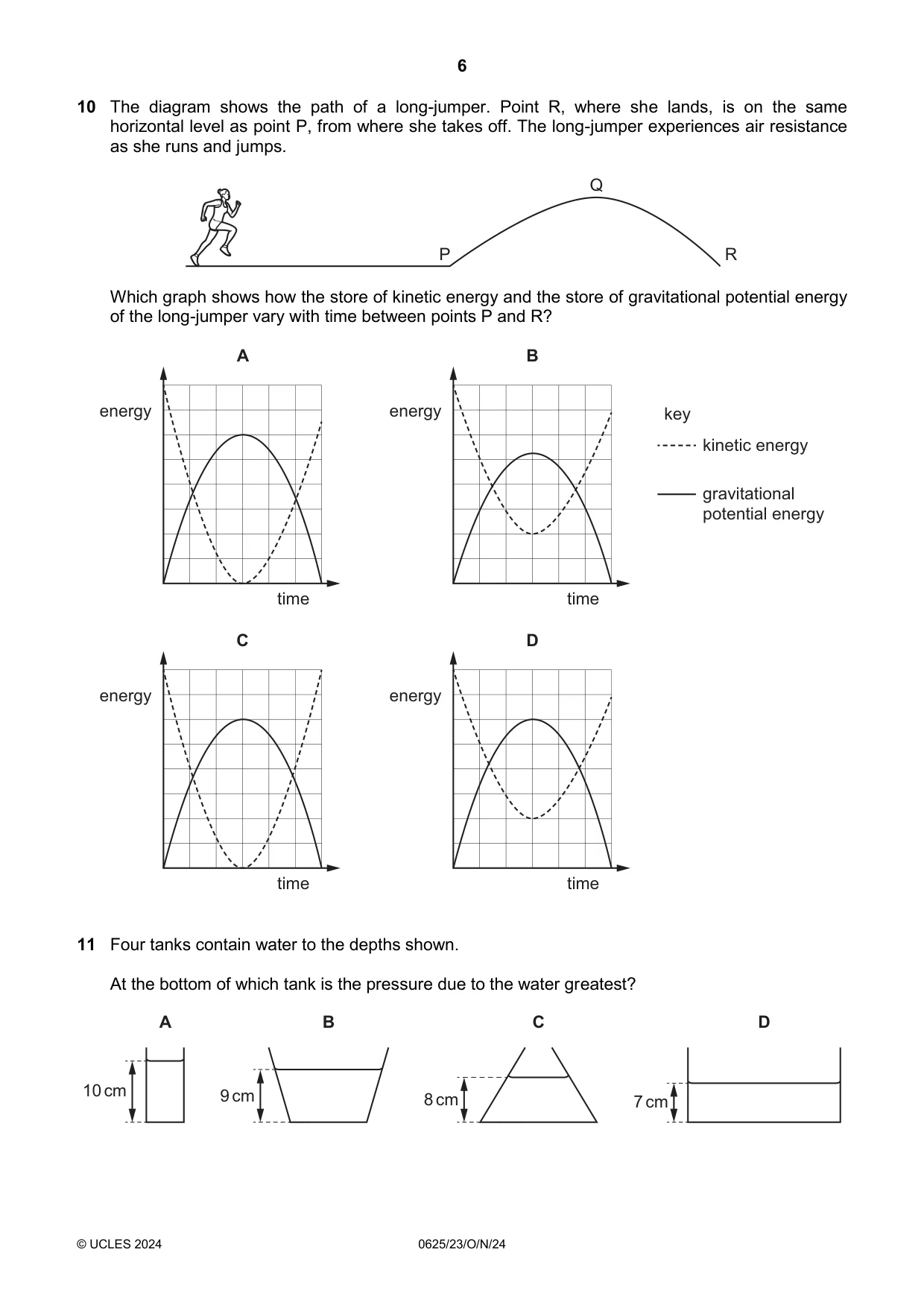 Cambridge IGCSE Physics 0625 2024 Oct/Nov Paper 2 · Variant 3 question paper, page 6 of 20
