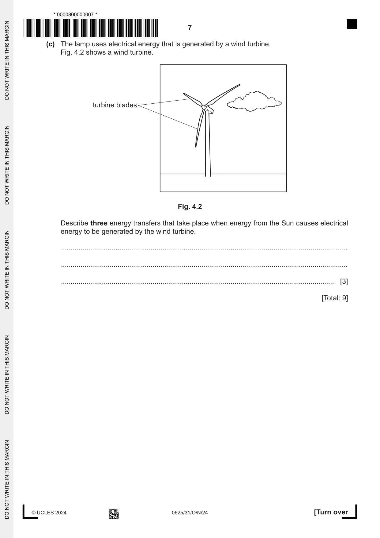 Cambridge IGCSE Physics 0625 2024 Oct/Nov Paper 3 · Variant 1 question paper, page 7 of 16
