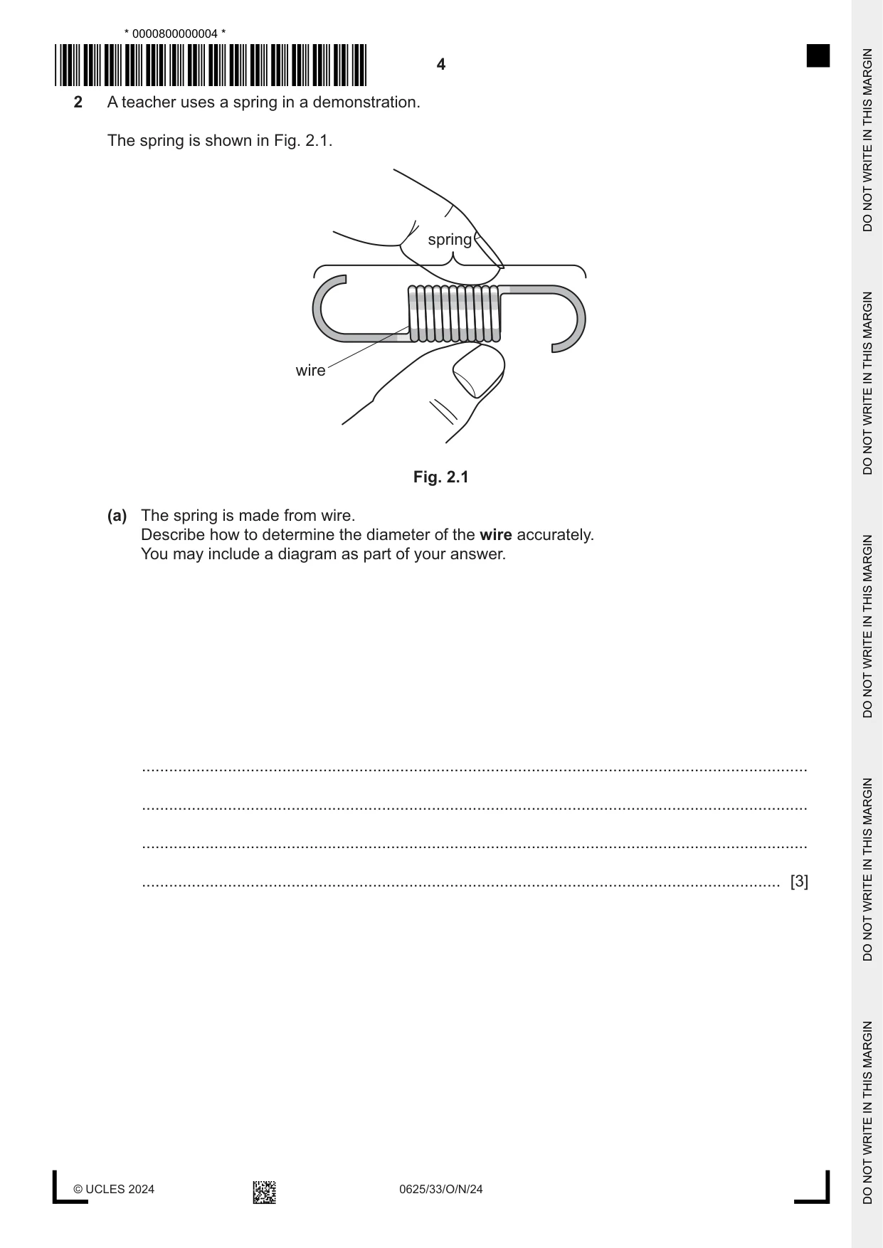 Cambridge IGCSE Physics 0625 2024 Oct/Nov Paper 3 · Variant 3 question paper, page 4 of 16