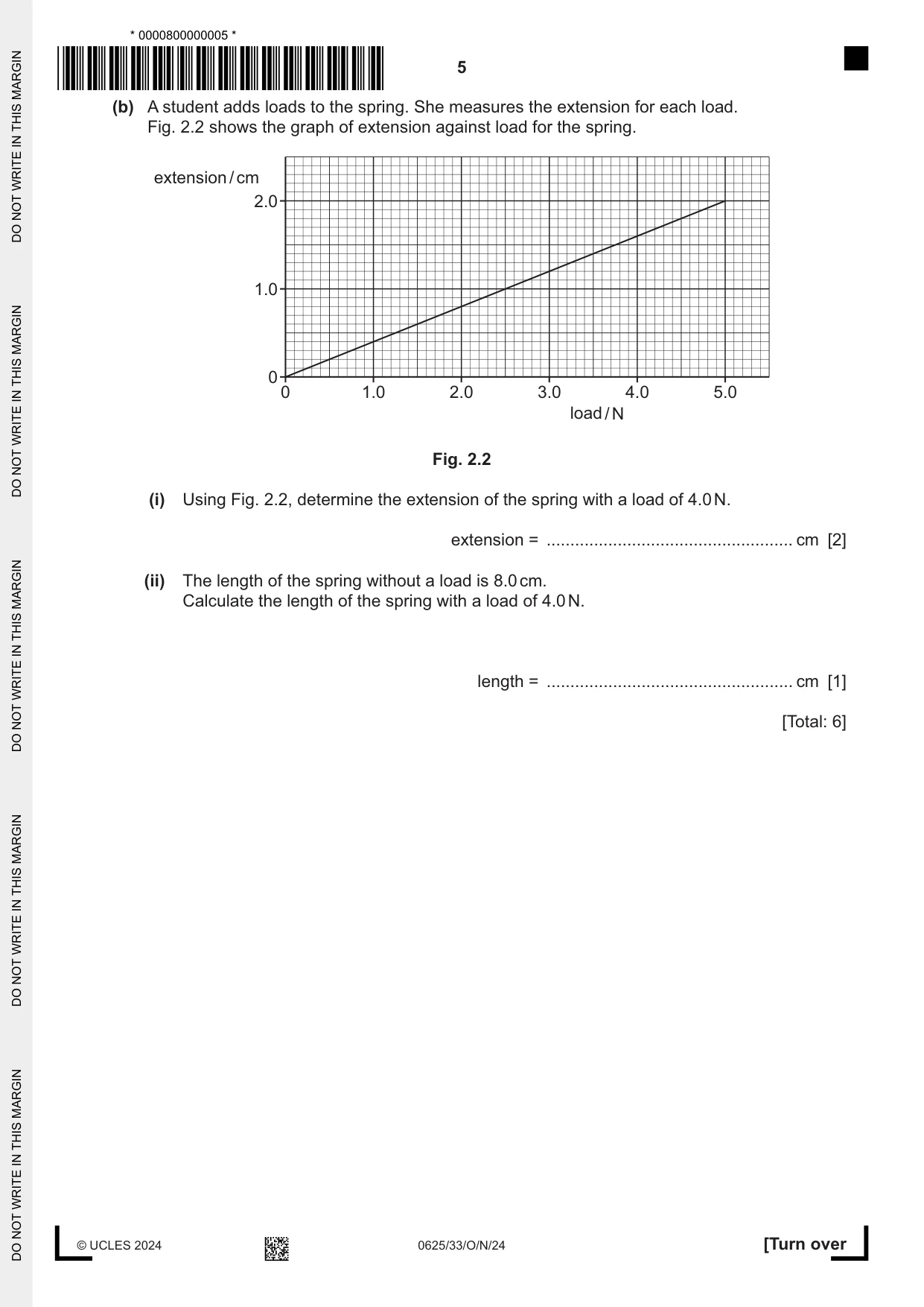 Cambridge IGCSE Physics 0625 2024 Oct/Nov Paper 3 · Variant 3 question paper, page 5 of 16