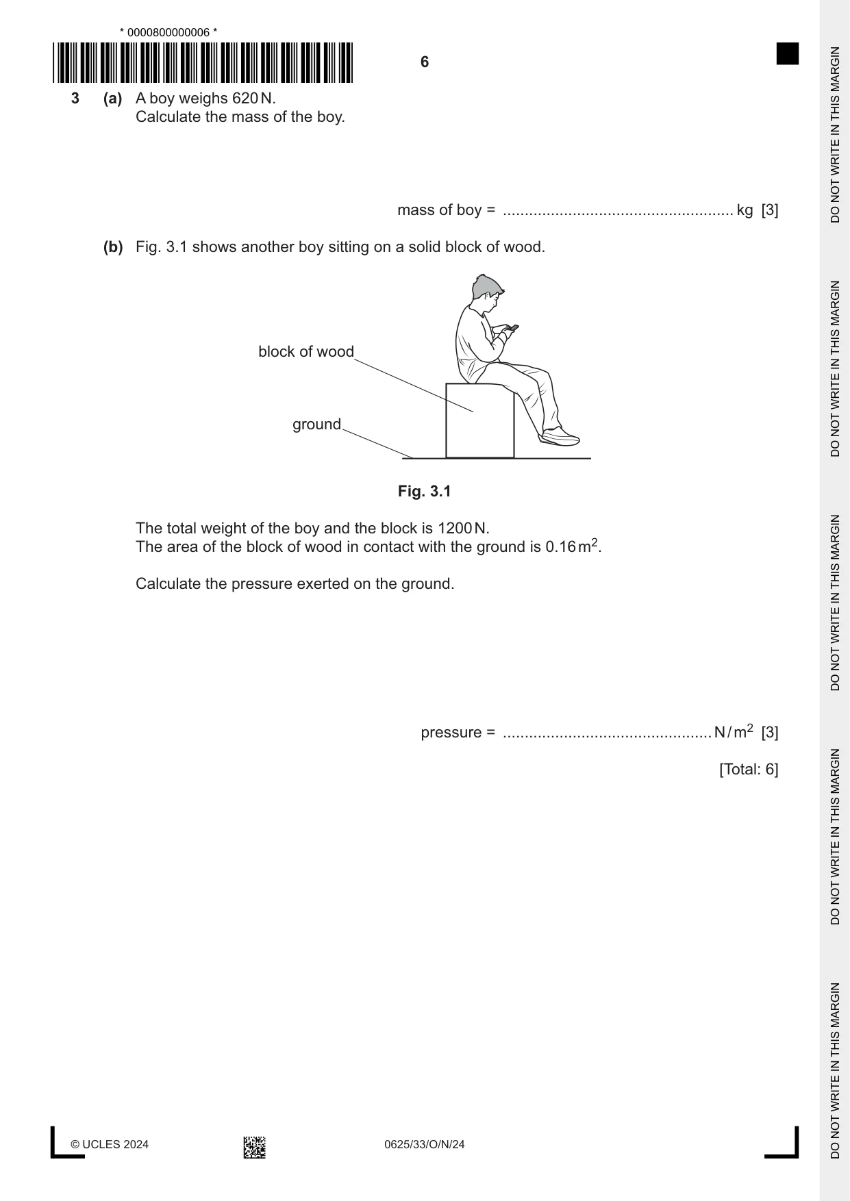 Cambridge IGCSE Physics 0625 2024 Oct/Nov Paper 3 · Variant 3 question paper, page 6 of 16