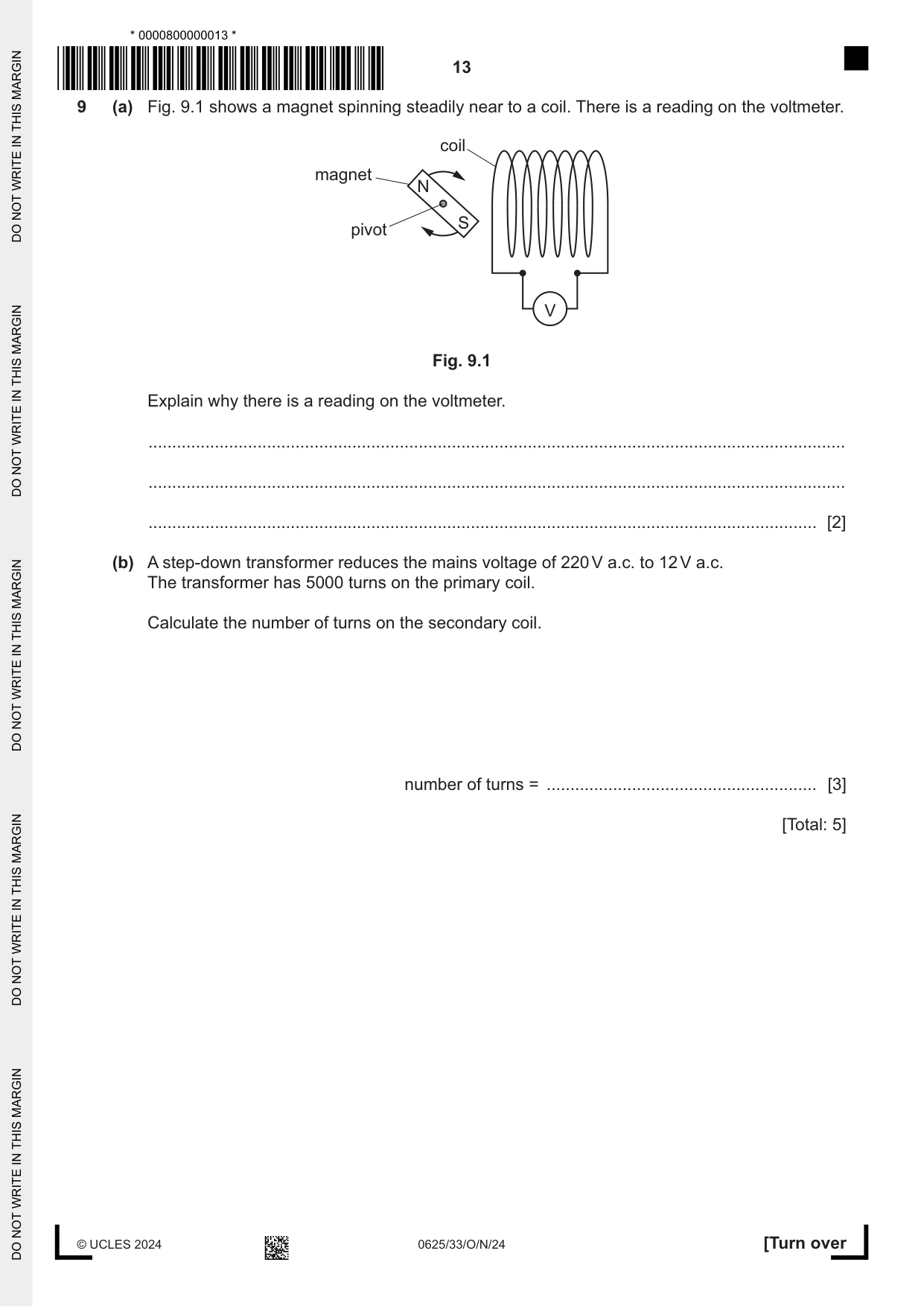 Cambridge IGCSE Physics 0625 2024 Oct/Nov Paper 3 · Variant 3 question paper, page 13 of 16