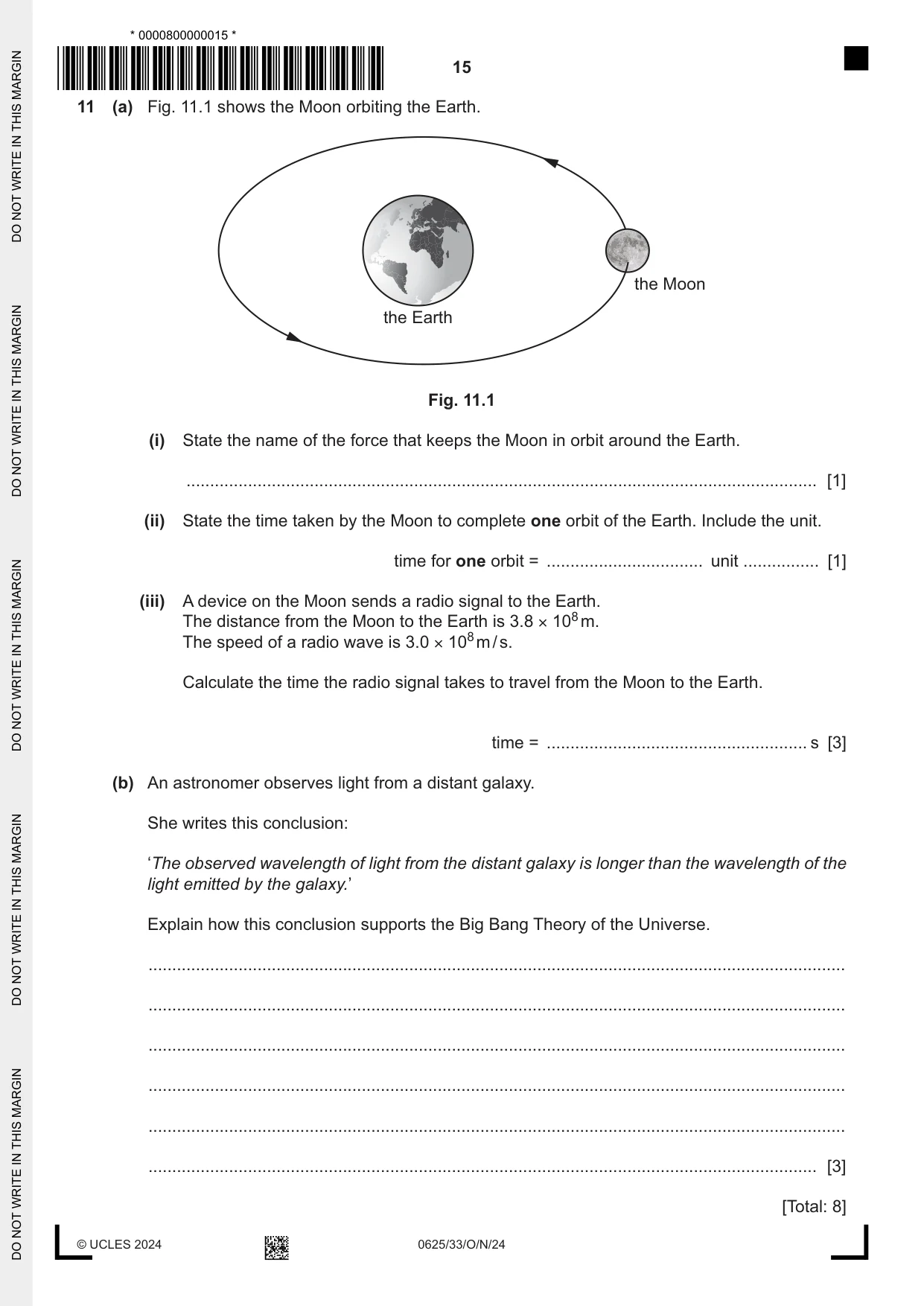 Cambridge IGCSE Physics 0625 2024 Oct/Nov Paper 3 · Variant 3 question paper, page 15 of 16