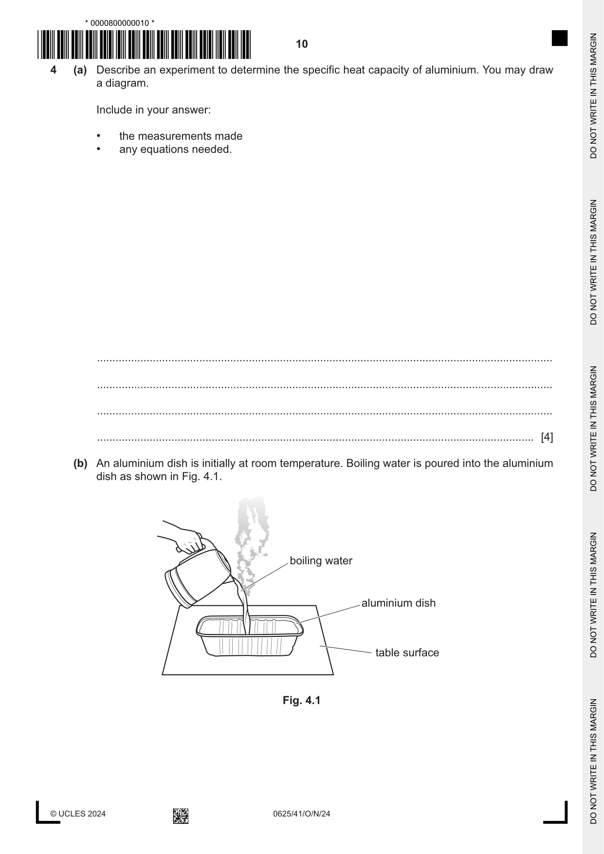 Cambridge IGCSE Physics 0625 2024 Oct/Nov Paper 4 · Variant 1 question paper, page 10 of 20