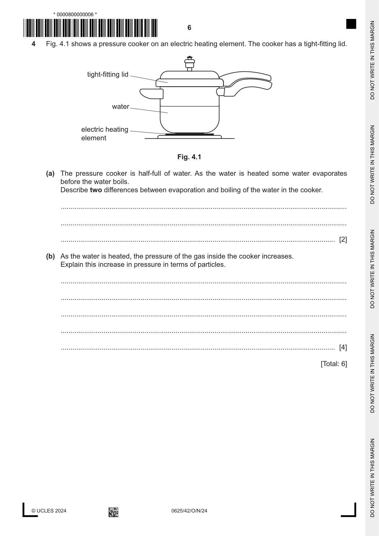 Cambridge IGCSE Physics 0625 2024 Oct/Nov Paper 4 · Variant 2 question paper, page 6 of 16