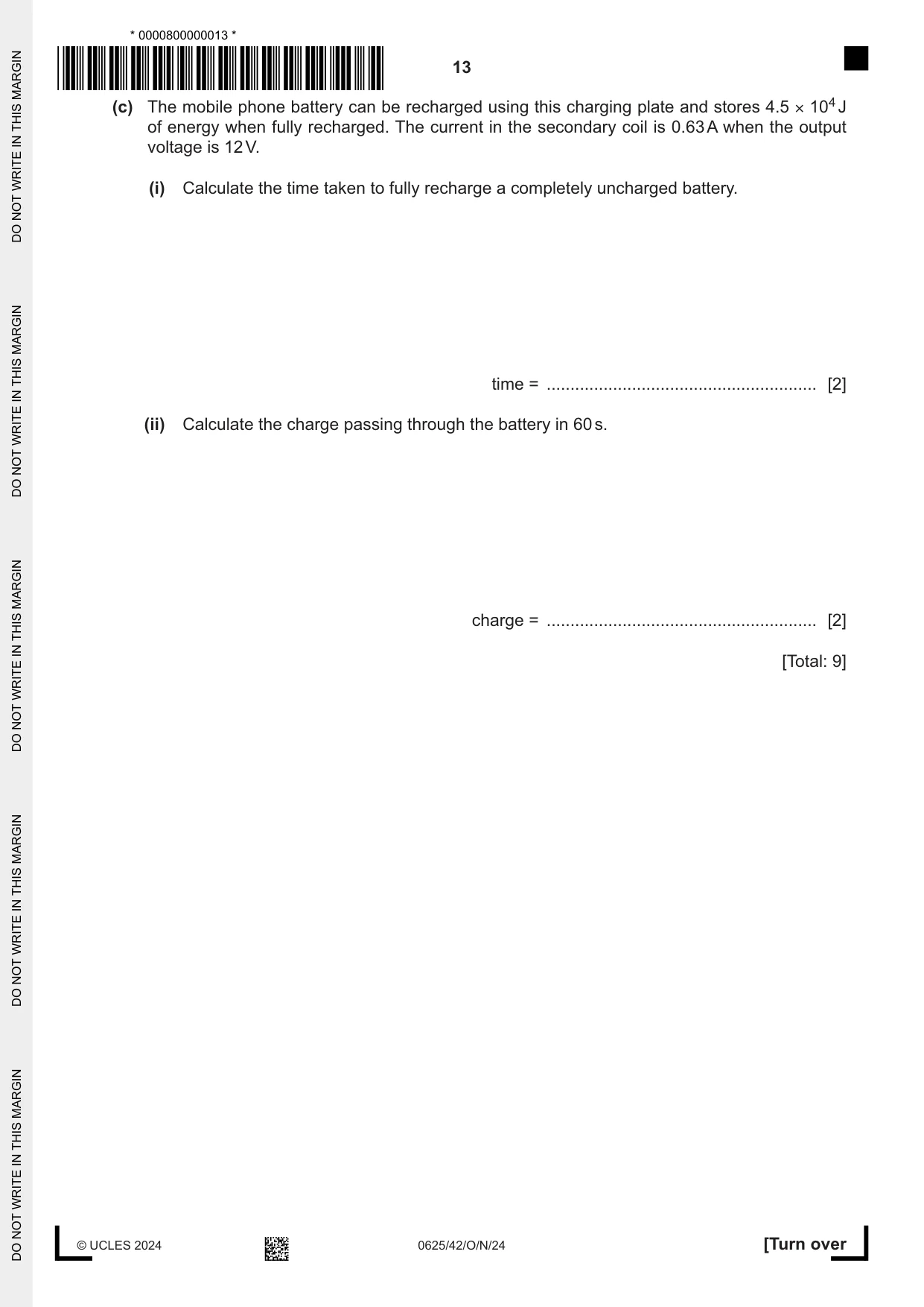 Cambridge IGCSE Physics 0625 2024 Oct/Nov Paper 4 · Variant 2 question paper, page 13 of 16