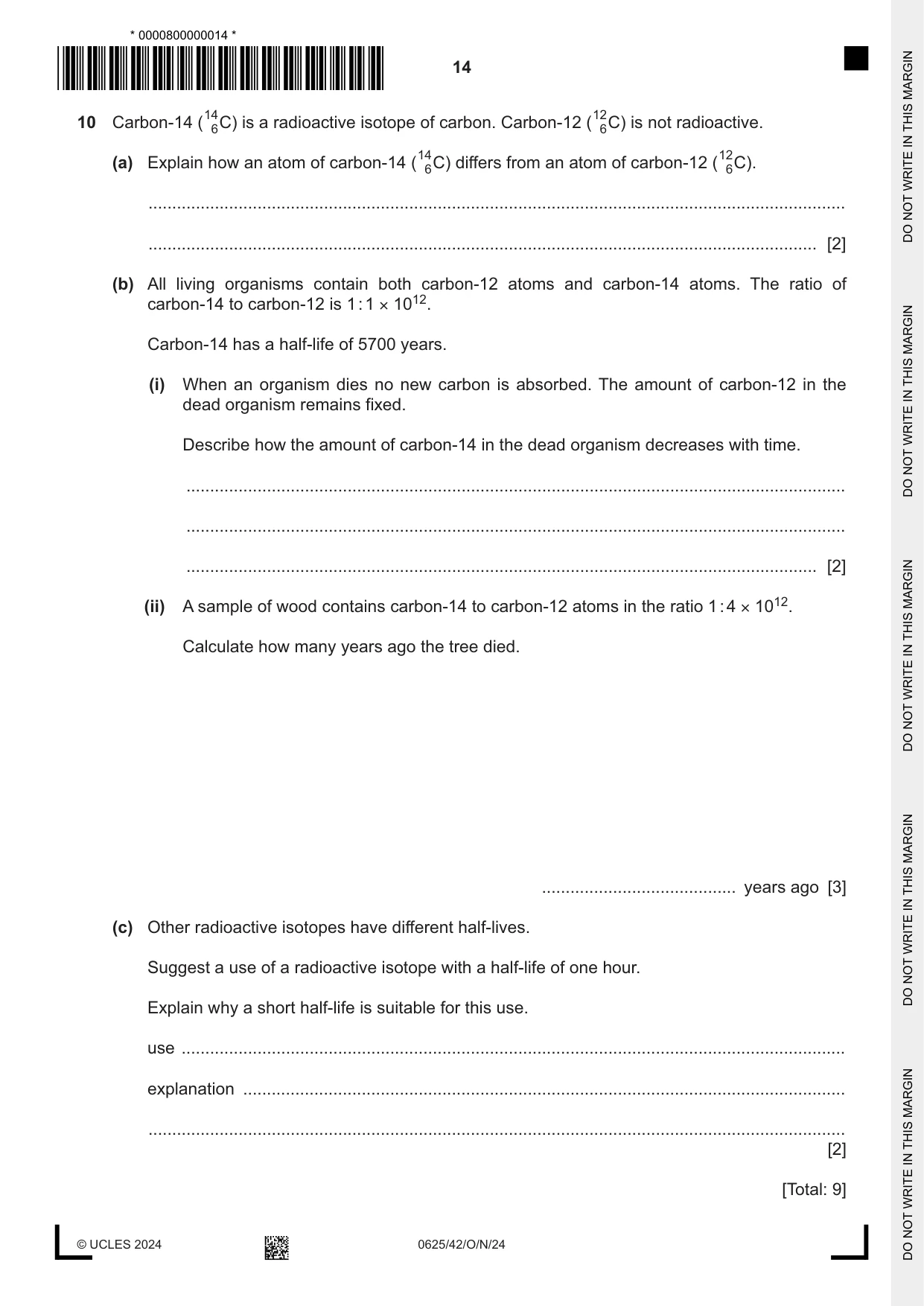 Cambridge IGCSE Physics 0625 2024 Oct/Nov Paper 4 · Variant 2 question paper, page 14 of 16