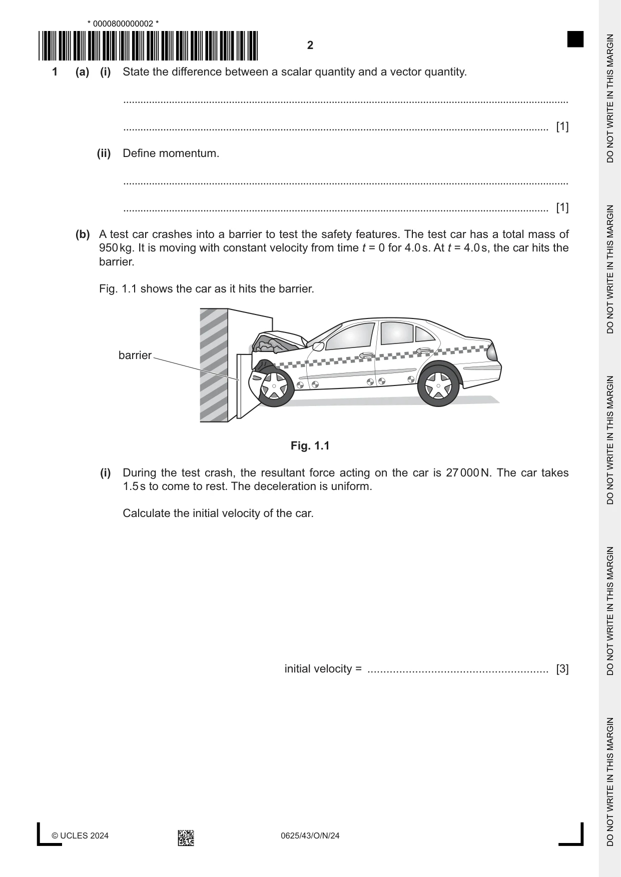 Cambridge IGCSE Physics 0625 2024 Oct/Nov Paper 4 · Variant 3 question paper, page 2 of 20