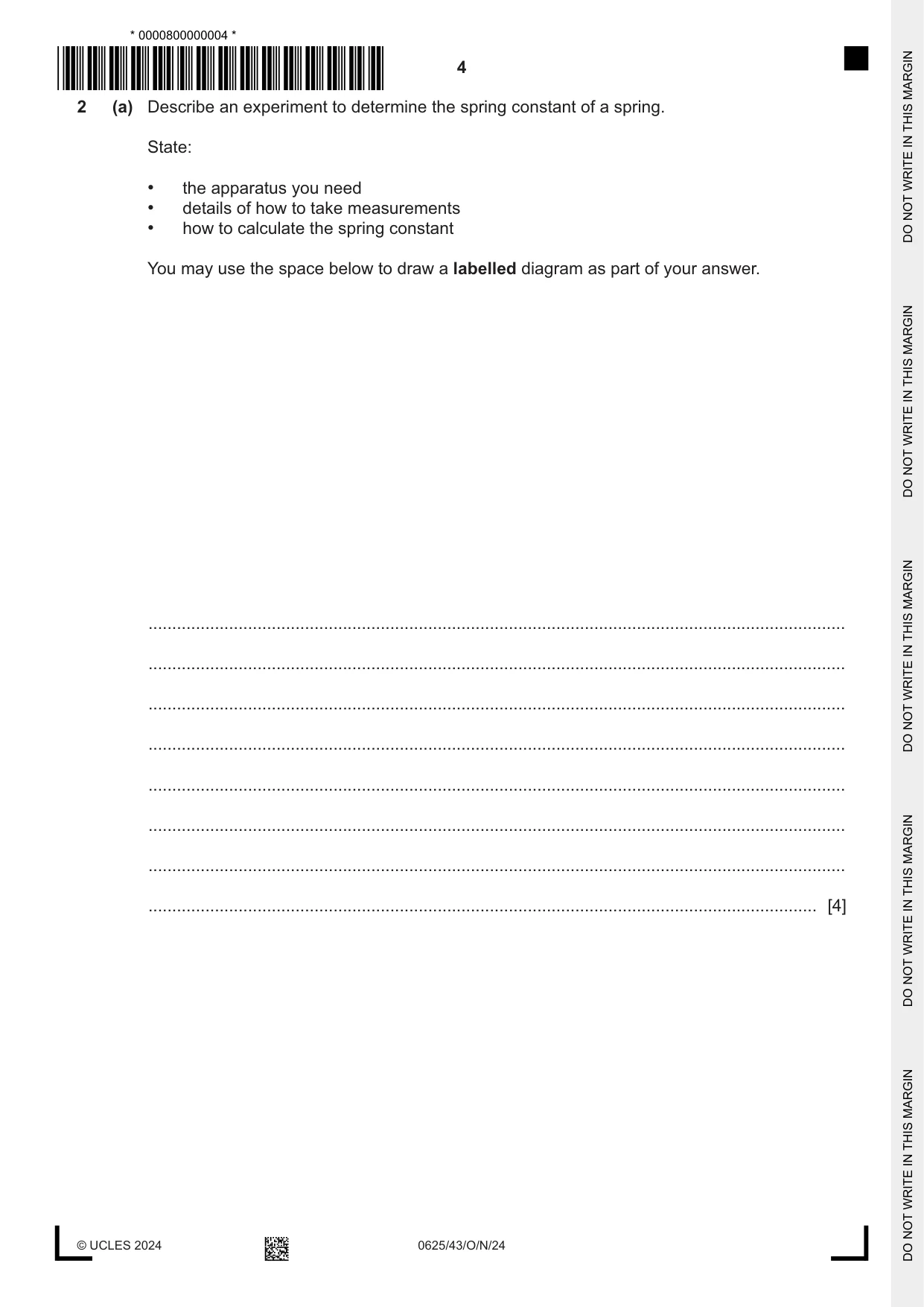 Cambridge IGCSE Physics 0625 2024 Oct/Nov Paper 4 · Variant 3 question paper, page 4 of 20