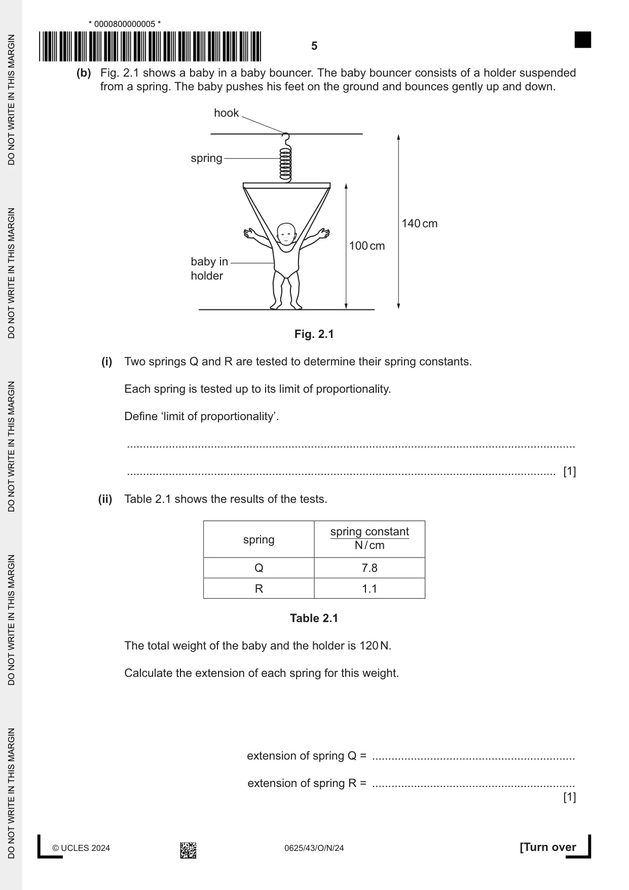 Cambridge IGCSE Physics 0625 2024 Oct/Nov Paper 4 · Variant 3 question paper, page 5 of 20