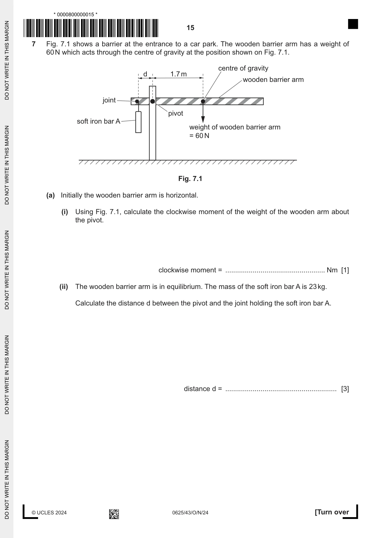 Cambridge IGCSE Physics 0625 2024 Oct/Nov Paper 4 · Variant 3 question paper, page 15 of 20