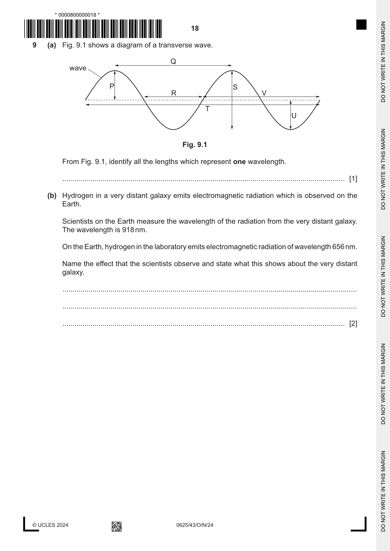 Cambridge IGCSE Physics 0625 2024 Oct/Nov Paper 4 · Variant 3 question paper, page 18 of 20
