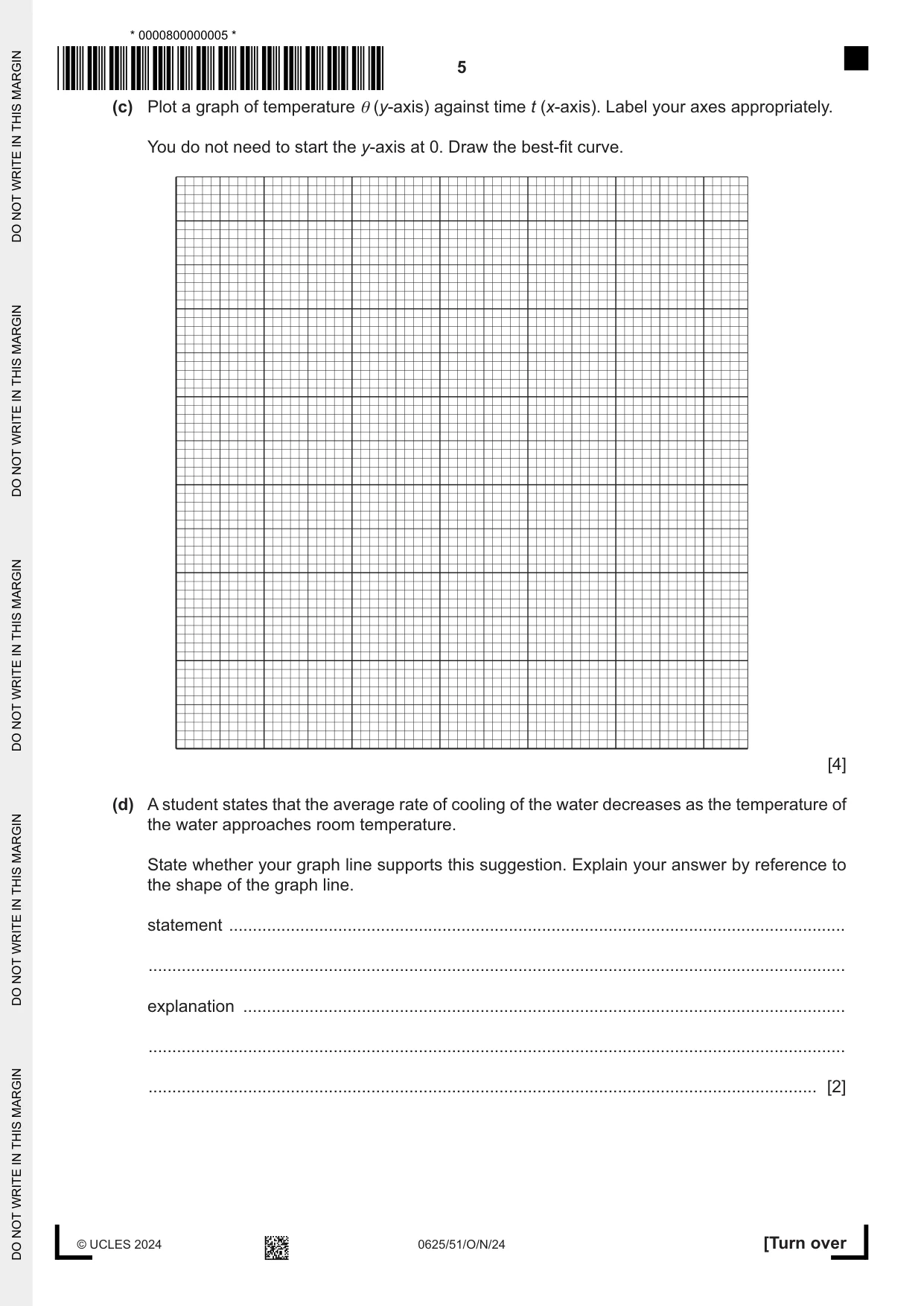 Cambridge IGCSE Physics 0625 2024 Oct/Nov Paper 5 · Variant 1 question paper, page 5 of 12