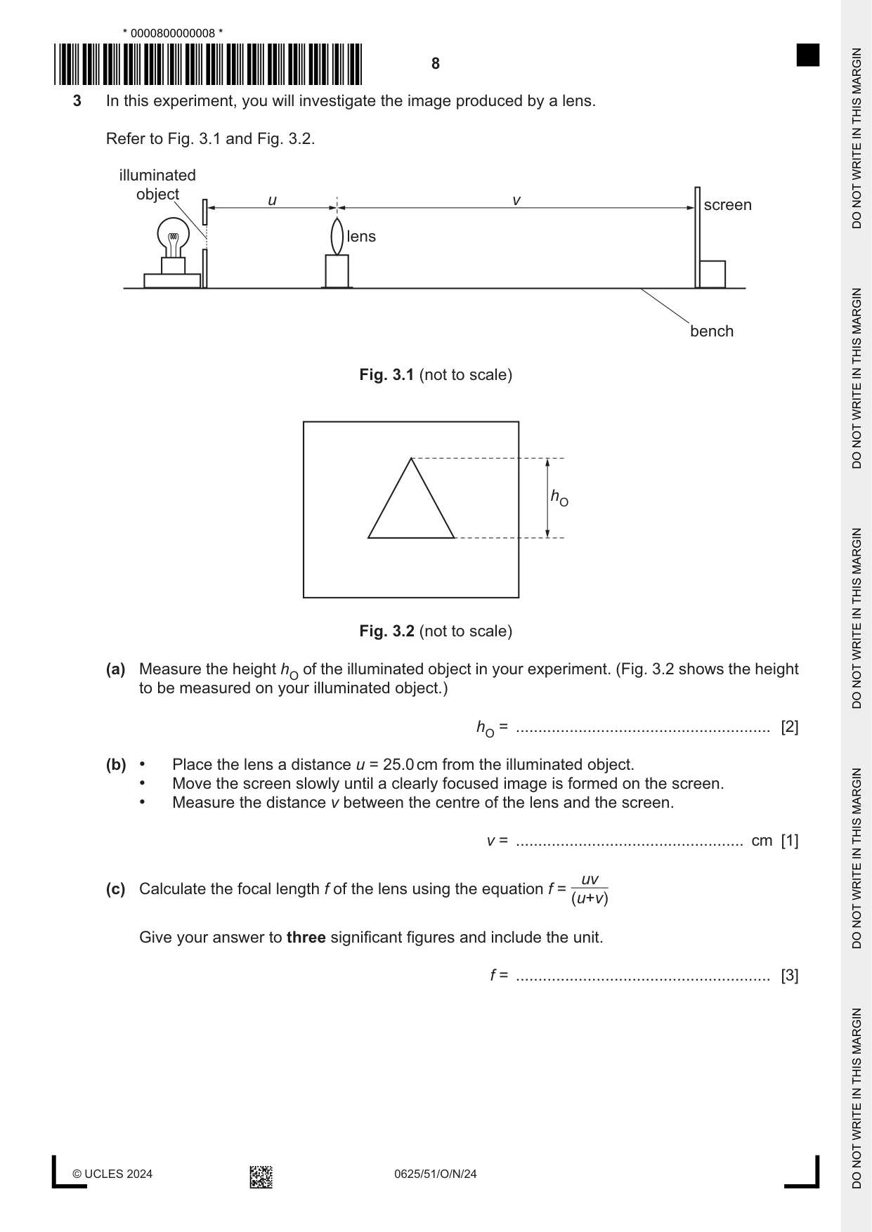Cambridge IGCSE Physics 0625 2024 Oct/Nov Paper 5 · Variant 1 question paper, page 8 of 12