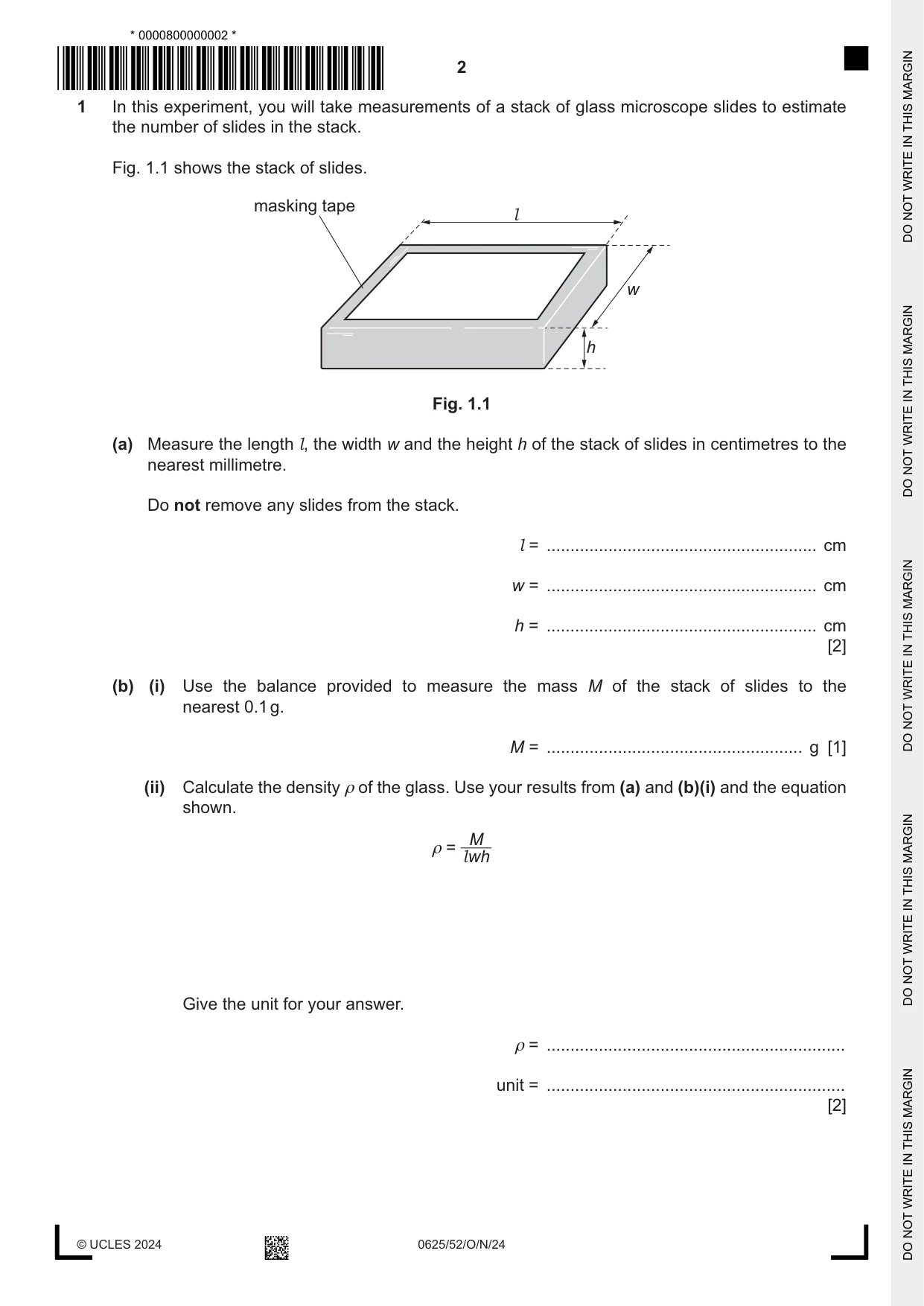 Cambridge IGCSE Physics 0625 2024 Oct/Nov Paper 5 · Variant 2 question paper, page 2 of 12
