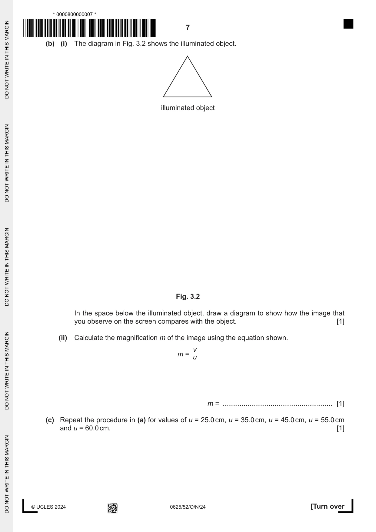 Cambridge IGCSE Physics 0625 2024 Oct/Nov Paper 5 · Variant 2 question paper, page 7 of 12