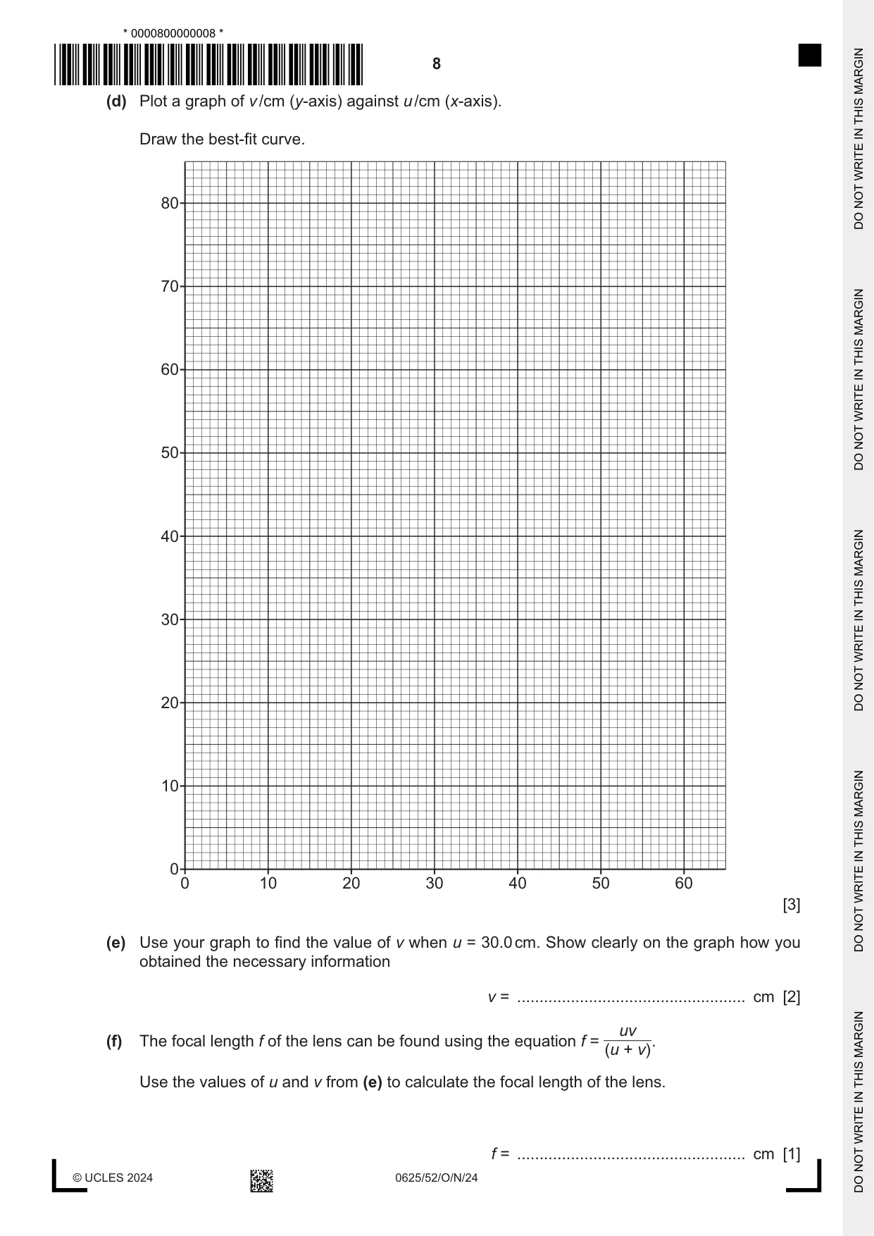 Cambridge IGCSE Physics 0625 2024 Oct/Nov Paper 5 · Variant 2 question paper, page 8 of 12
