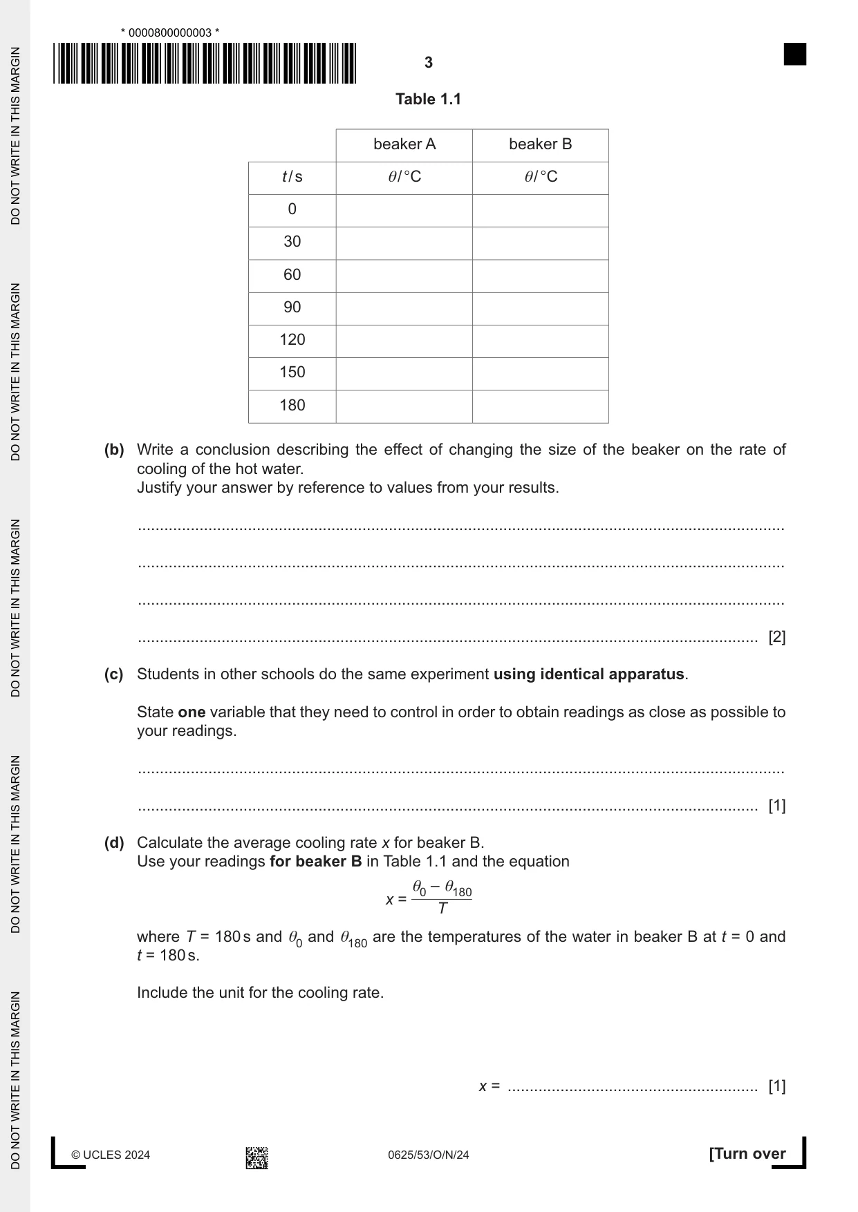 Cambridge IGCSE Physics 0625 2024 Oct/Nov Paper 5 · Variant 3 question paper, page 3 of 12