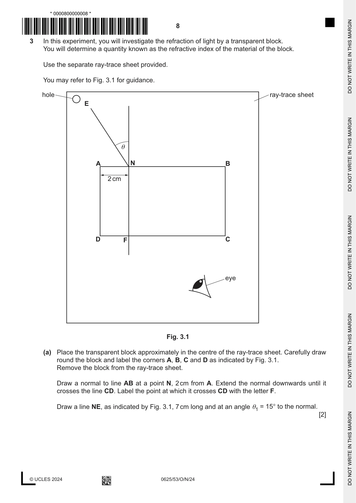 Cambridge IGCSE Physics 0625 2024 Oct/Nov Paper 5 · Variant 3 question paper, page 8 of 12