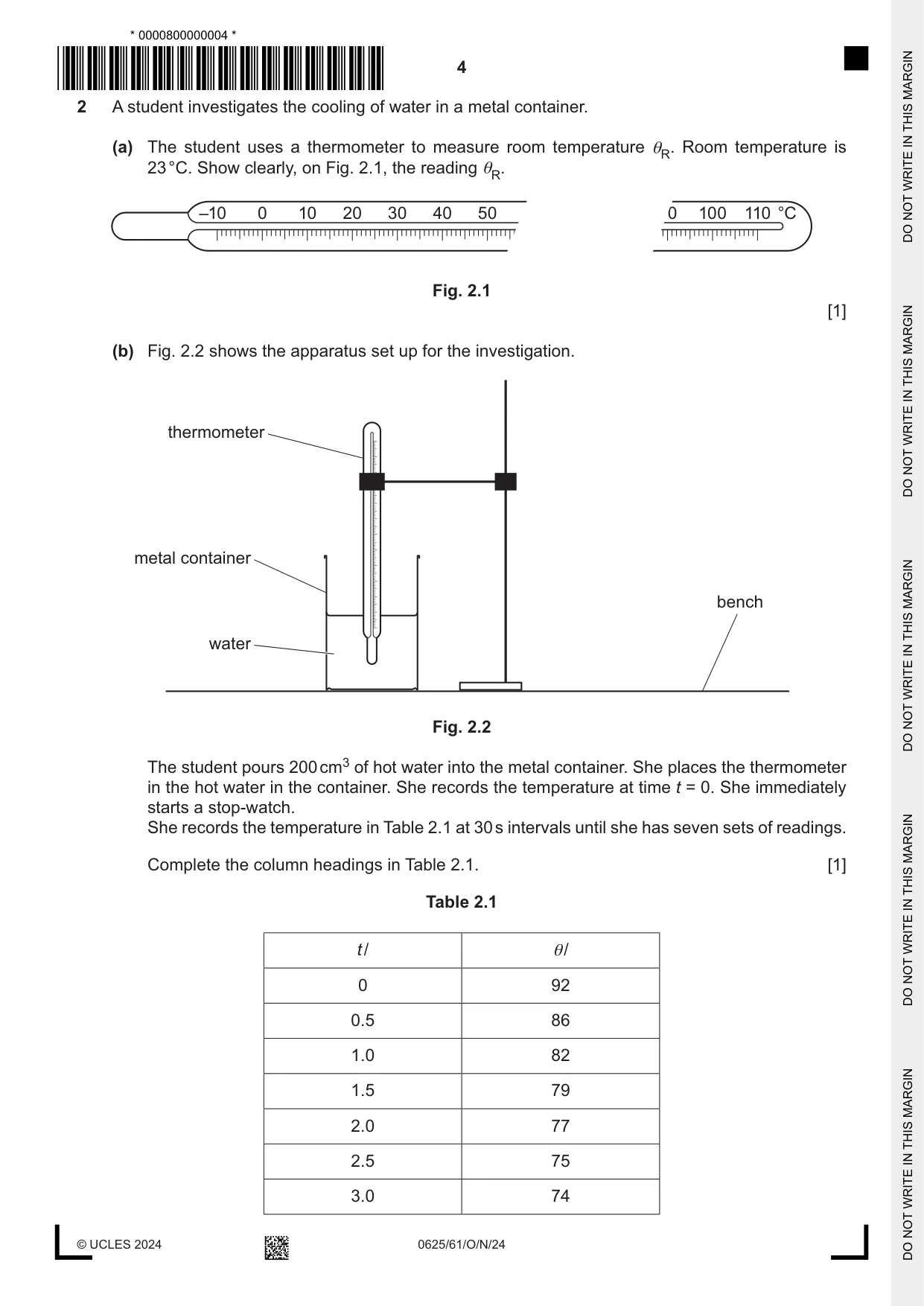 Cambridge IGCSE Physics 0625 2024 Oct/Nov Paper 6 · Variant 1 question paper, page 4 of 12