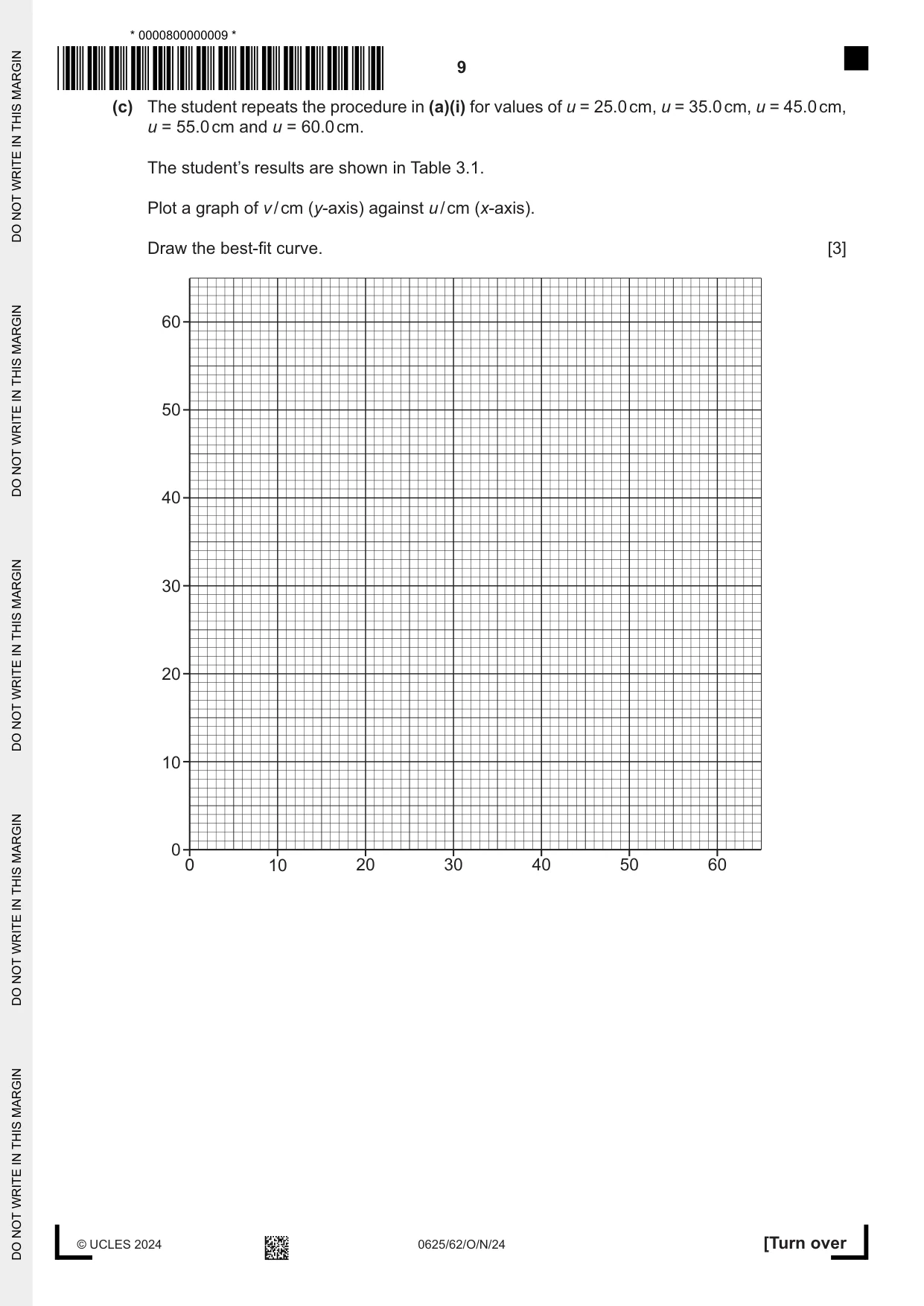 Cambridge IGCSE Physics 0625 2024 Oct/Nov Paper 6 · Variant 2 question paper, page 9 of 12