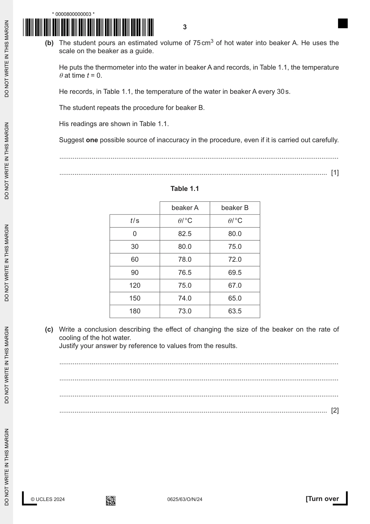Cambridge IGCSE Physics 0625 2024 Oct/Nov Paper 6 · Variant 3 question paper, page 3 of 16