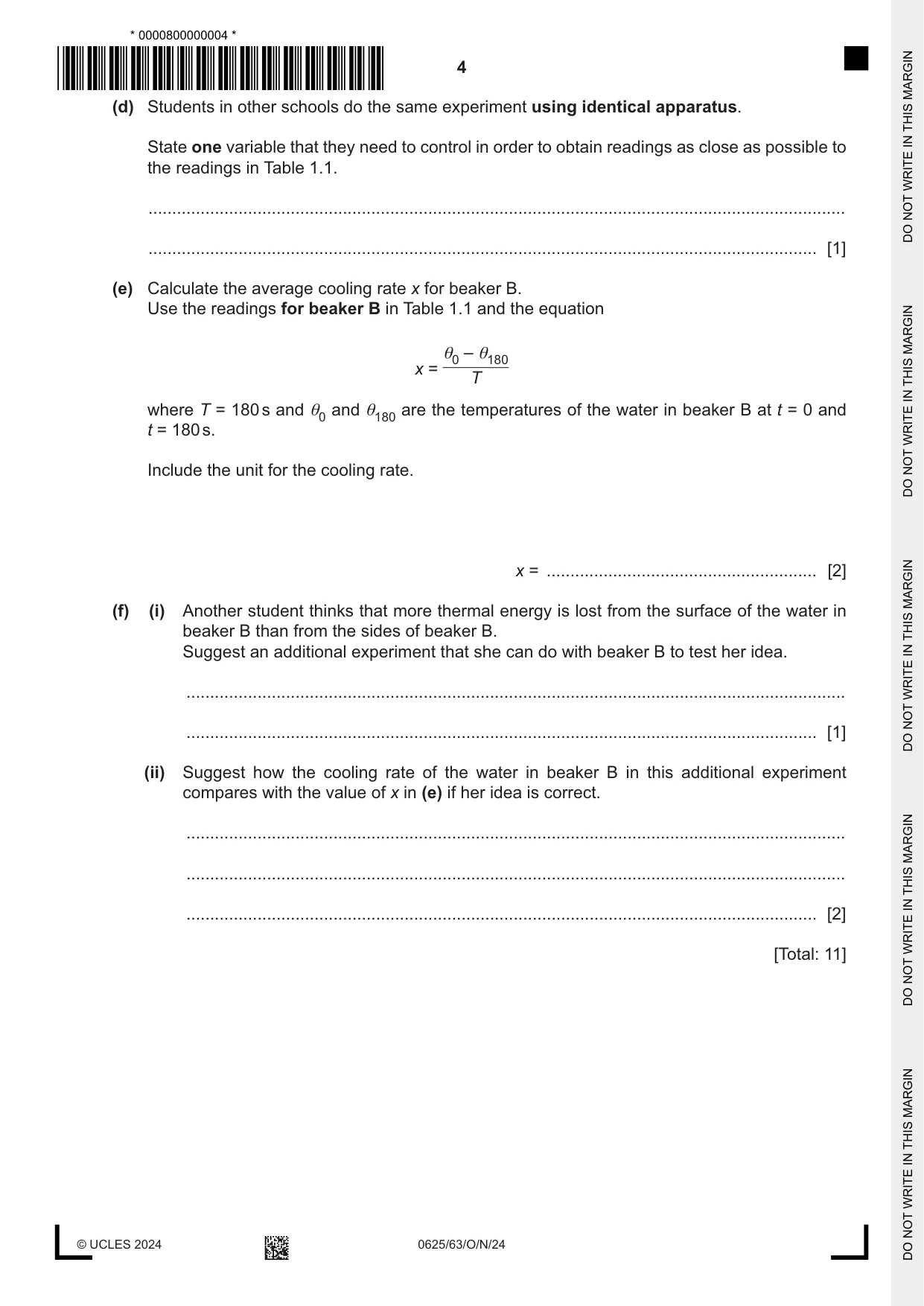 Cambridge IGCSE Physics 0625 2024 Oct/Nov Paper 6 · Variant 3 question paper, page 4 of 16