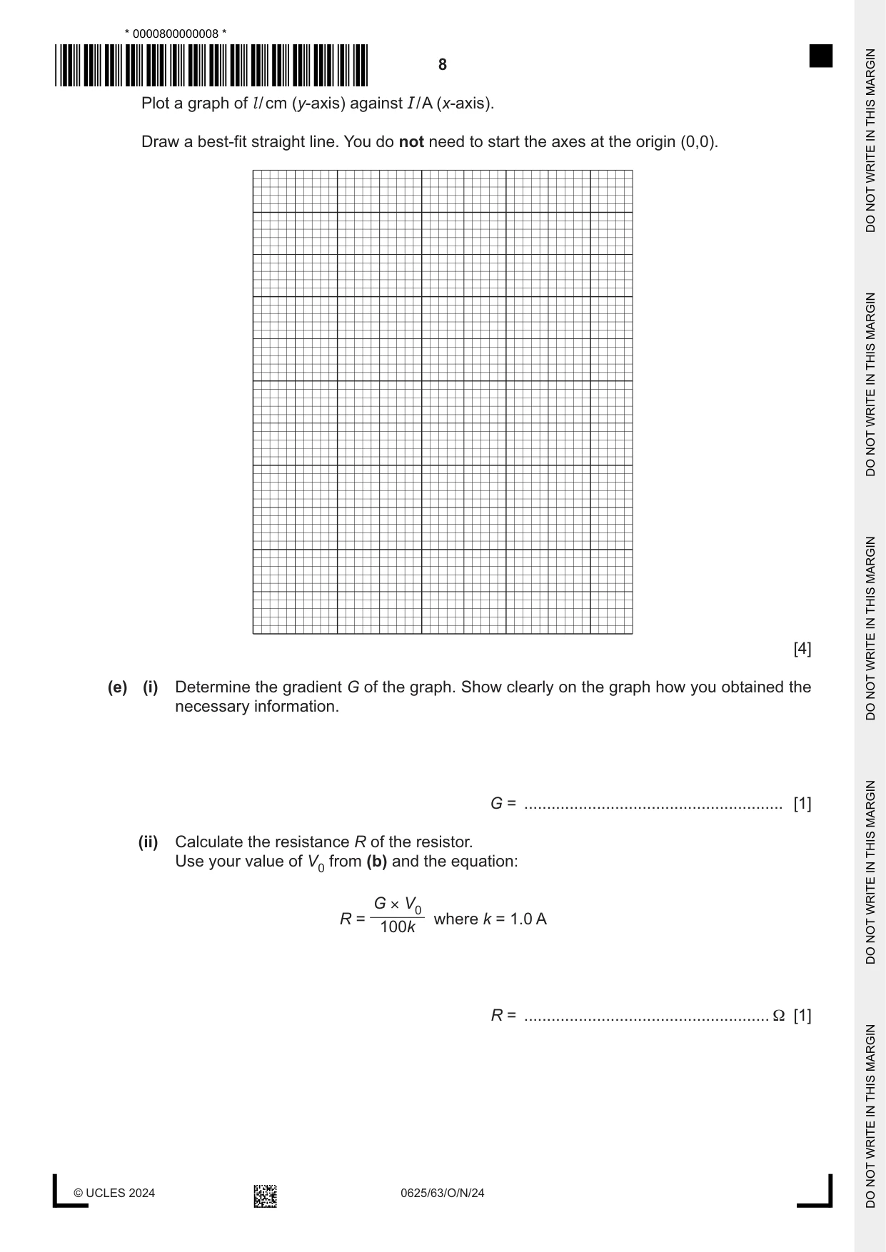 Cambridge IGCSE Physics 0625 2024 Oct/Nov Paper 6 · Variant 3 question paper, page 8 of 16