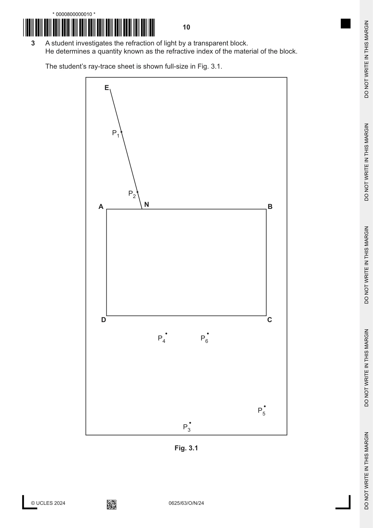 Cambridge IGCSE Physics 0625 2024 Oct/Nov Paper 6 · Variant 3 question paper, page 10 of 16