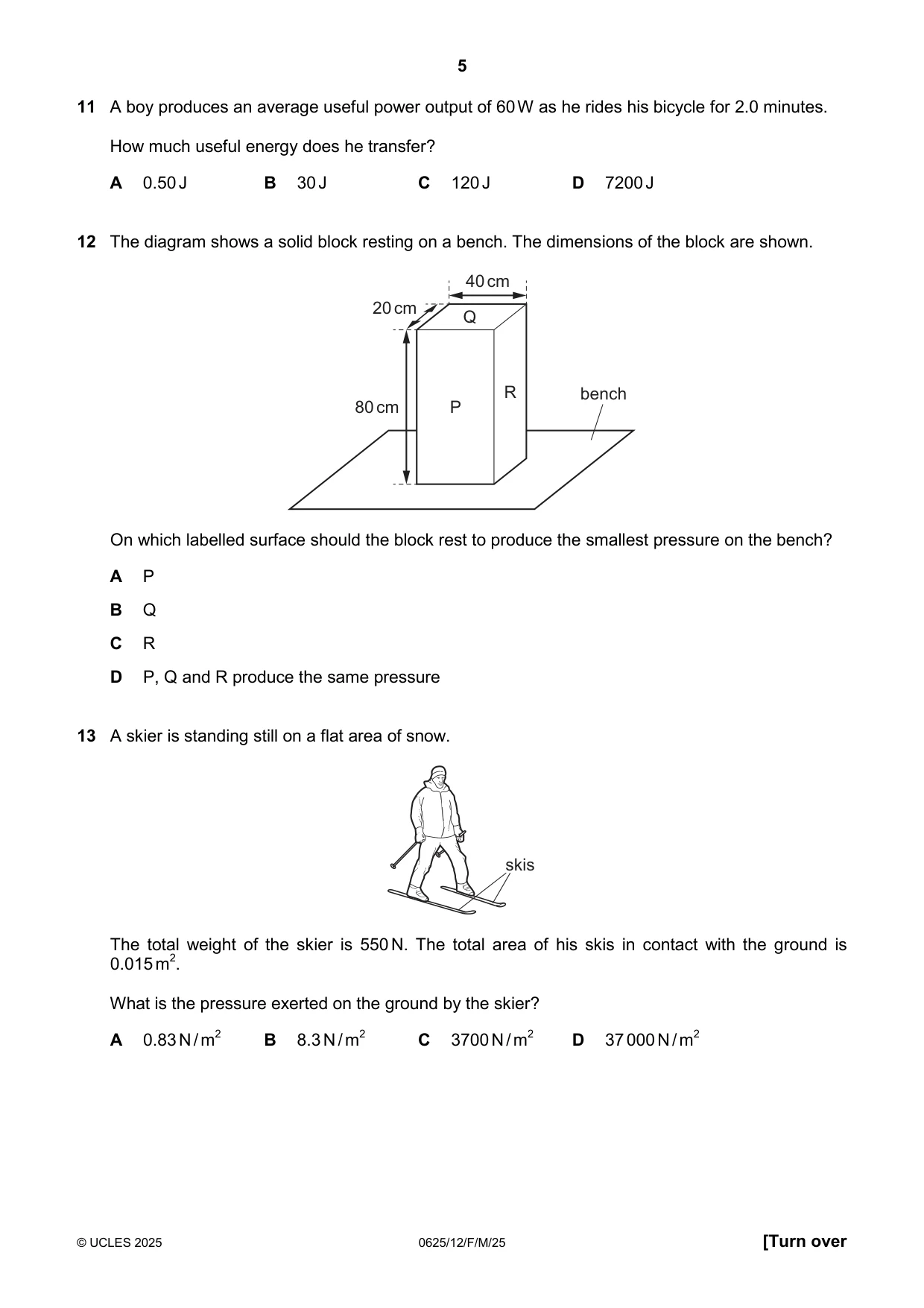 Cambridge IGCSE Physics 0625 2025 Feb/March Paper 1 · Variant 2 question paper, page 5 of 16