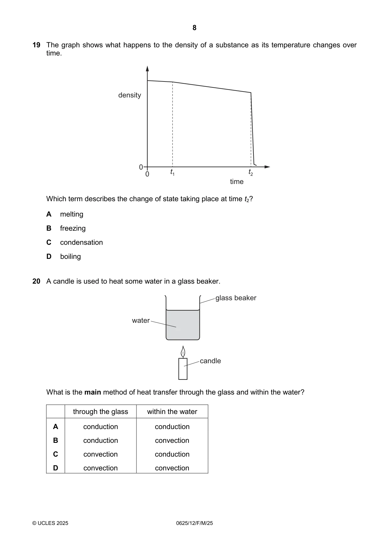 Cambridge IGCSE Physics 0625 2025 Feb/March Paper 1 · Variant 2 question paper, page 8 of 16
