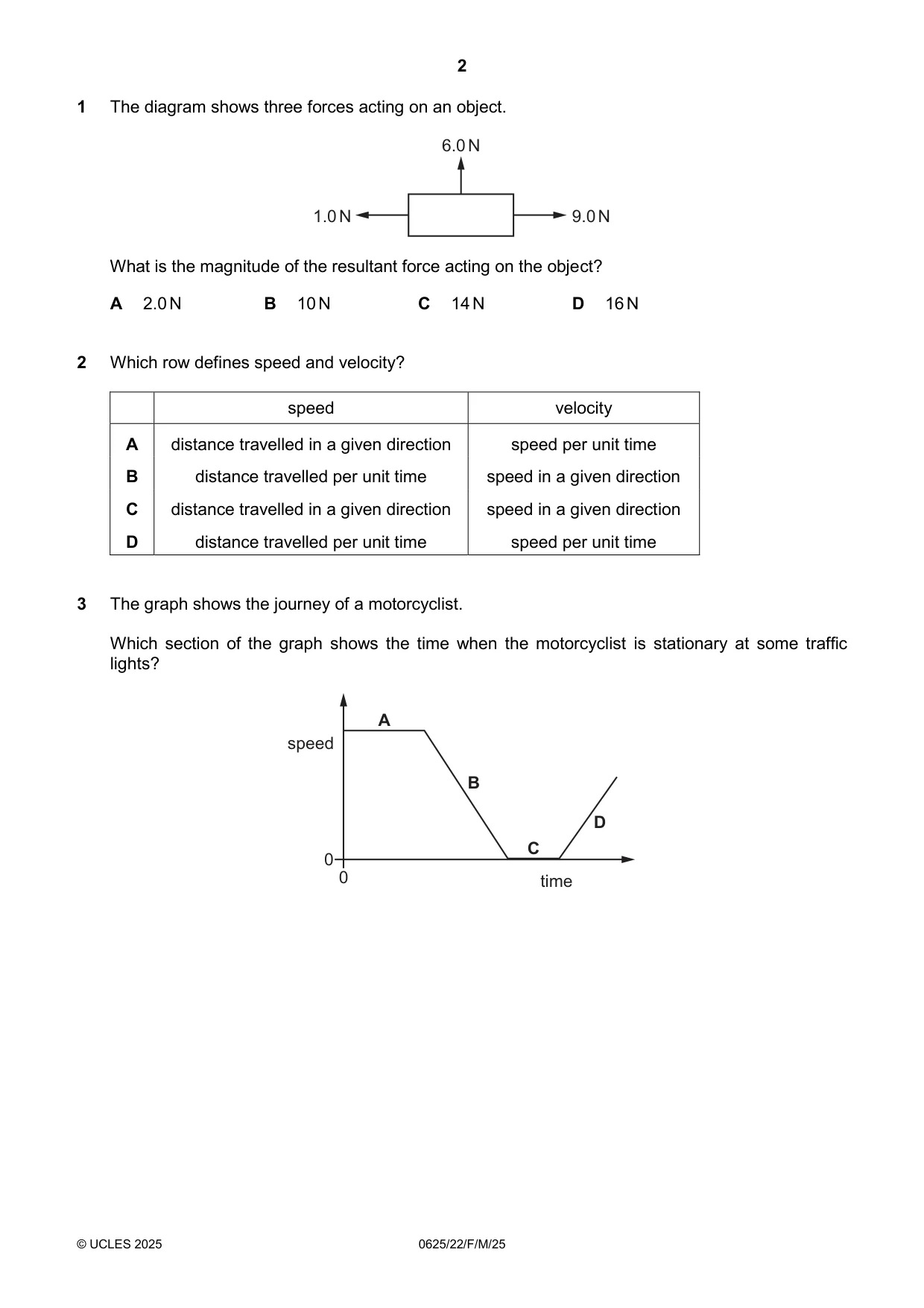 Cambridge IGCSE Physics 0625 2025 Feb/March Paper 2 · Variant 2 question paper, page 2 of 16