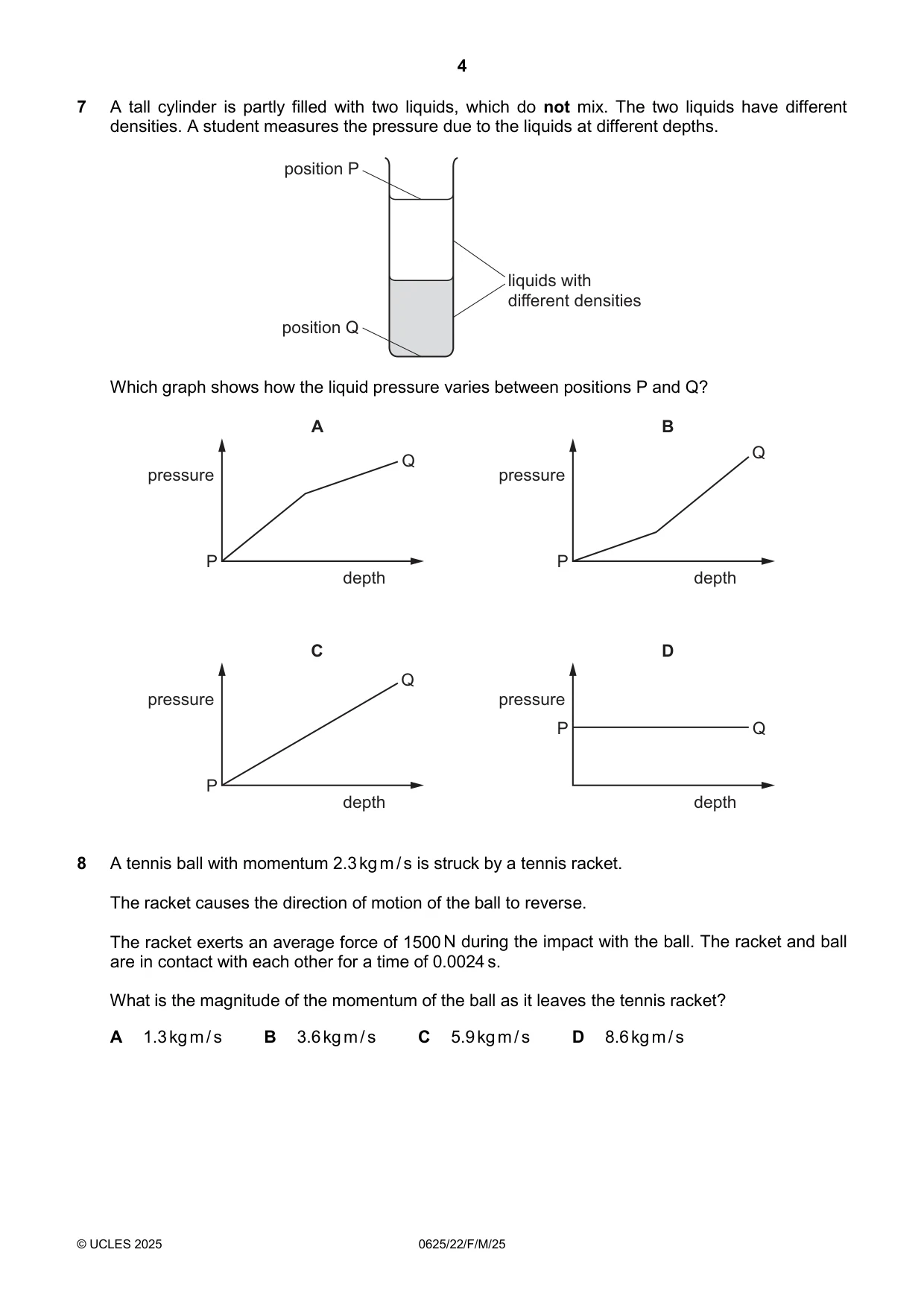 Cambridge IGCSE Physics 0625 2025 Feb/March Paper 2 · Variant 2 question paper, page 4 of 16