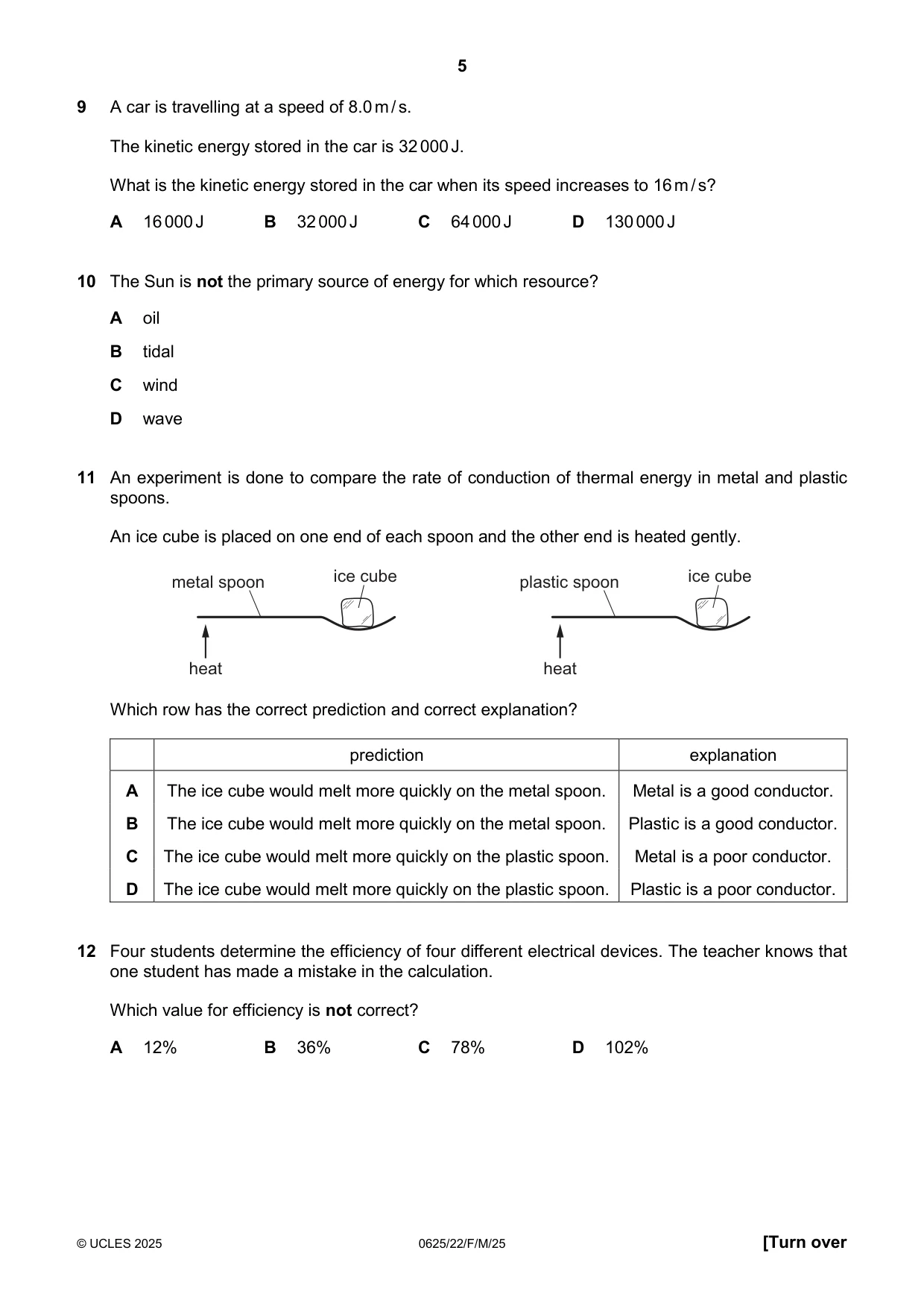 Cambridge IGCSE Physics 0625 2025 Feb/March Paper 2 · Variant 2 question paper, page 5 of 16
