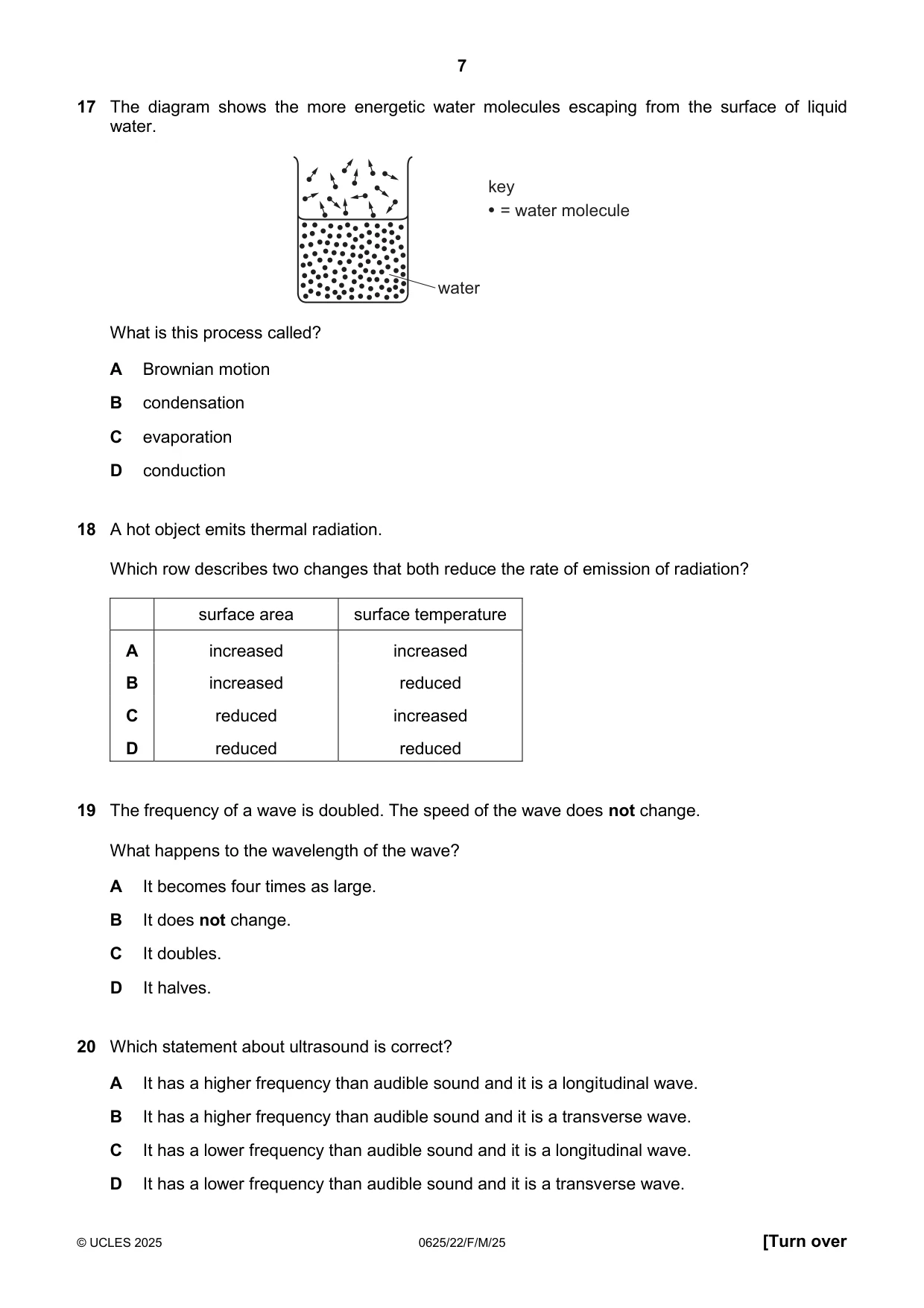 Cambridge IGCSE Physics 0625 2025 Feb/March Paper 2 · Variant 2 question paper, page 7 of 16