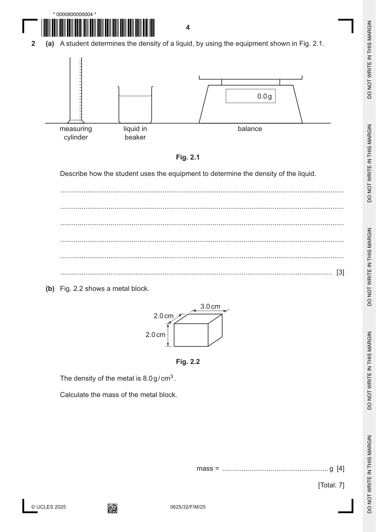 Cambridge IGCSE Physics 0625 2025 Feb/March Paper 3 · Variant 2 question paper, page 4 of 16