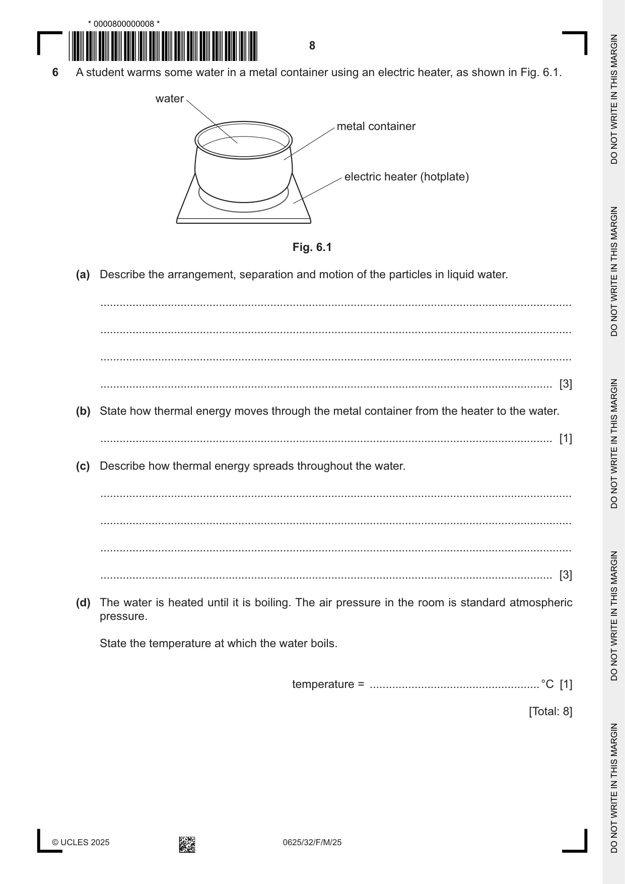 Cambridge IGCSE Physics 0625 2025 Feb/March Paper 3 · Variant 2 question paper, page 8 of 16