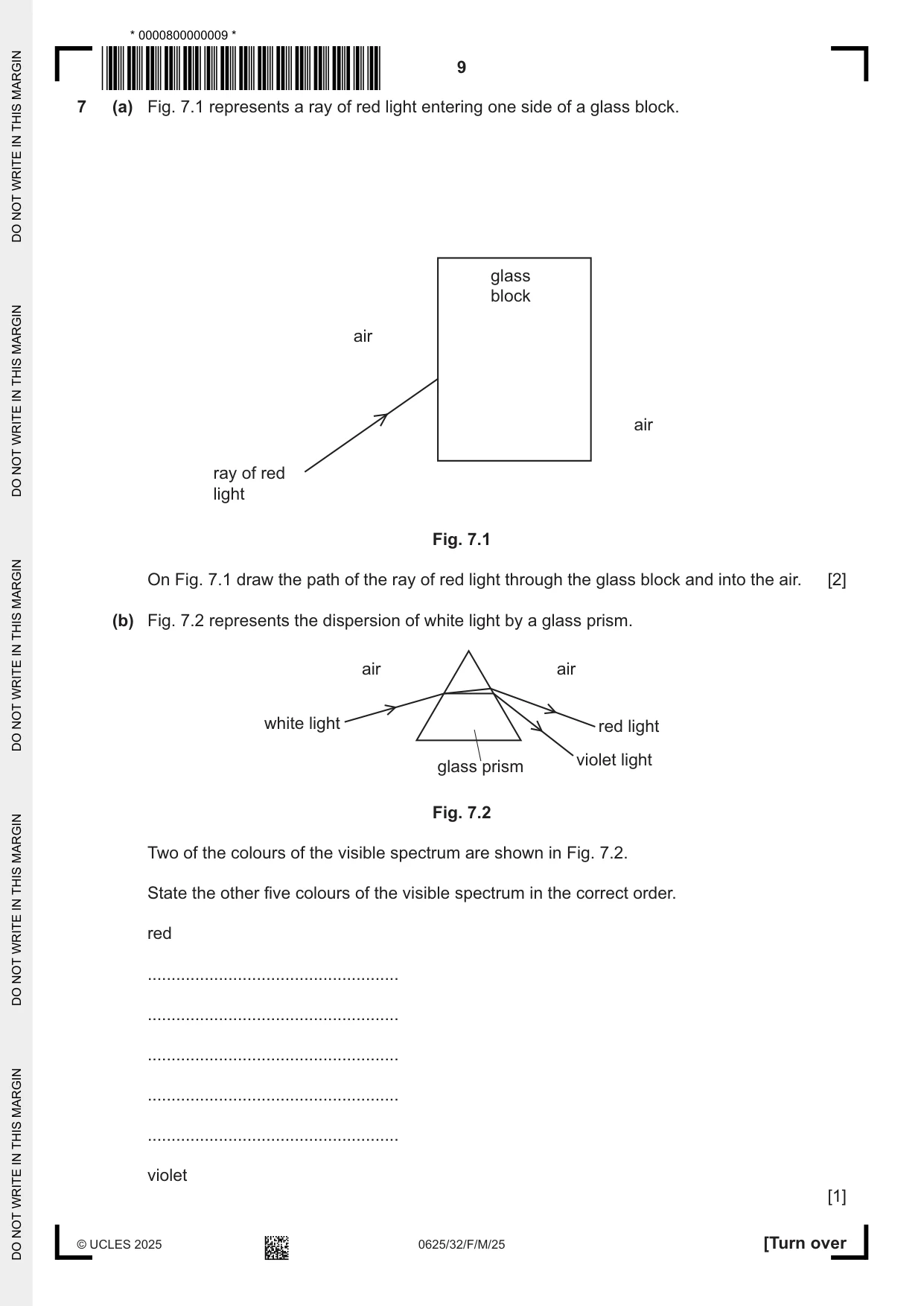 Cambridge IGCSE Physics 0625 2025 Feb/March Paper 3 · Variant 2 question paper, page 9 of 16