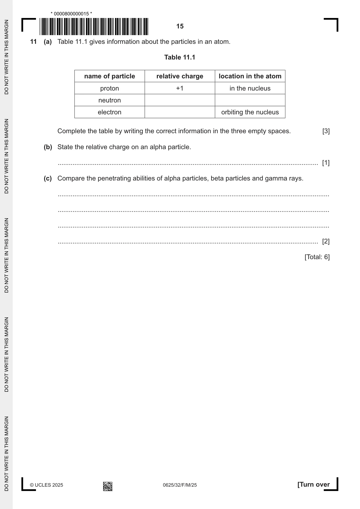 Cambridge IGCSE Physics 0625 2025 Feb/March Paper 3 · Variant 2 question paper, page 15 of 16